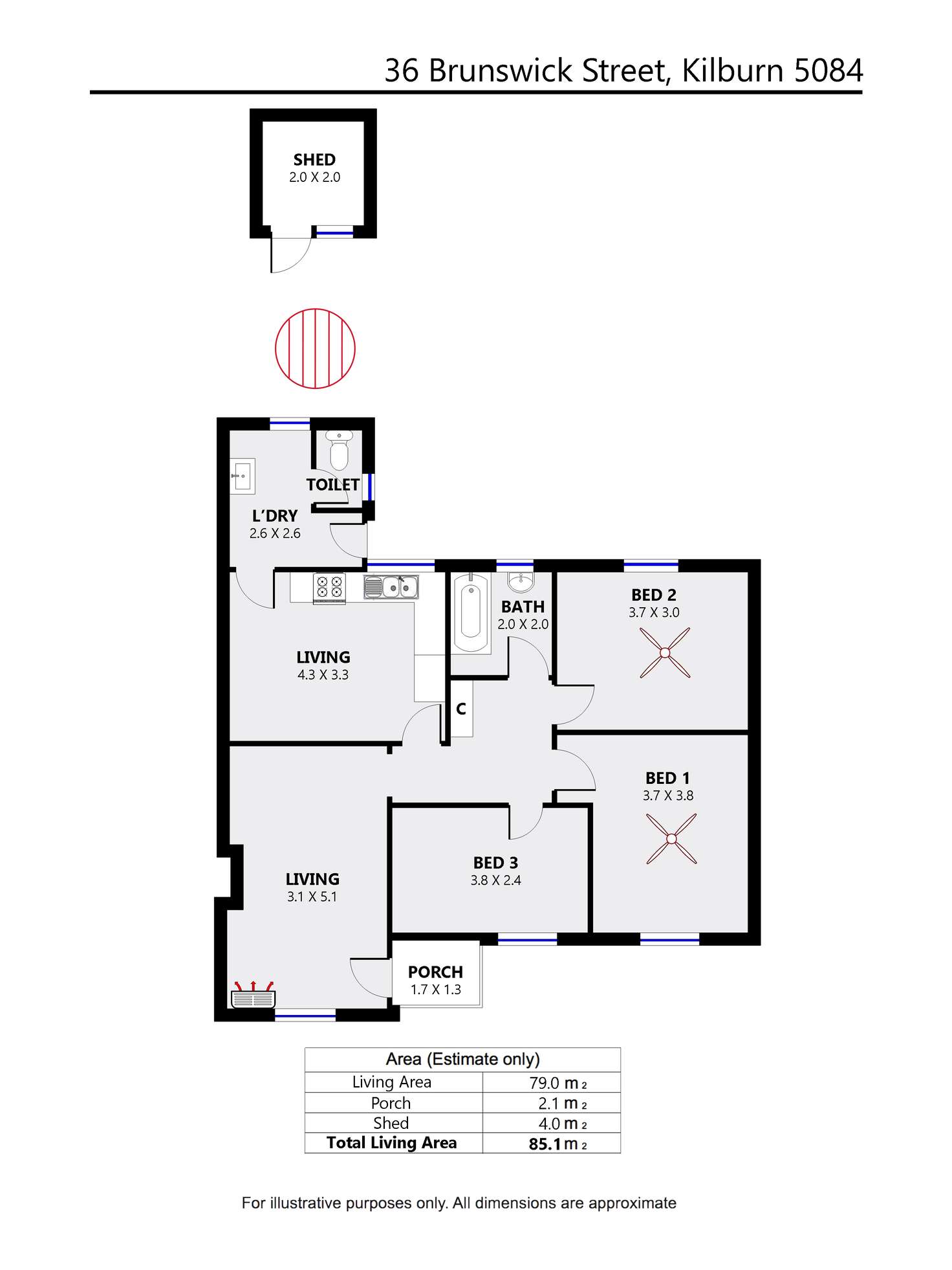 Floorplan of Homely house listing, 36 Brunswick Street, Kilburn SA 5084