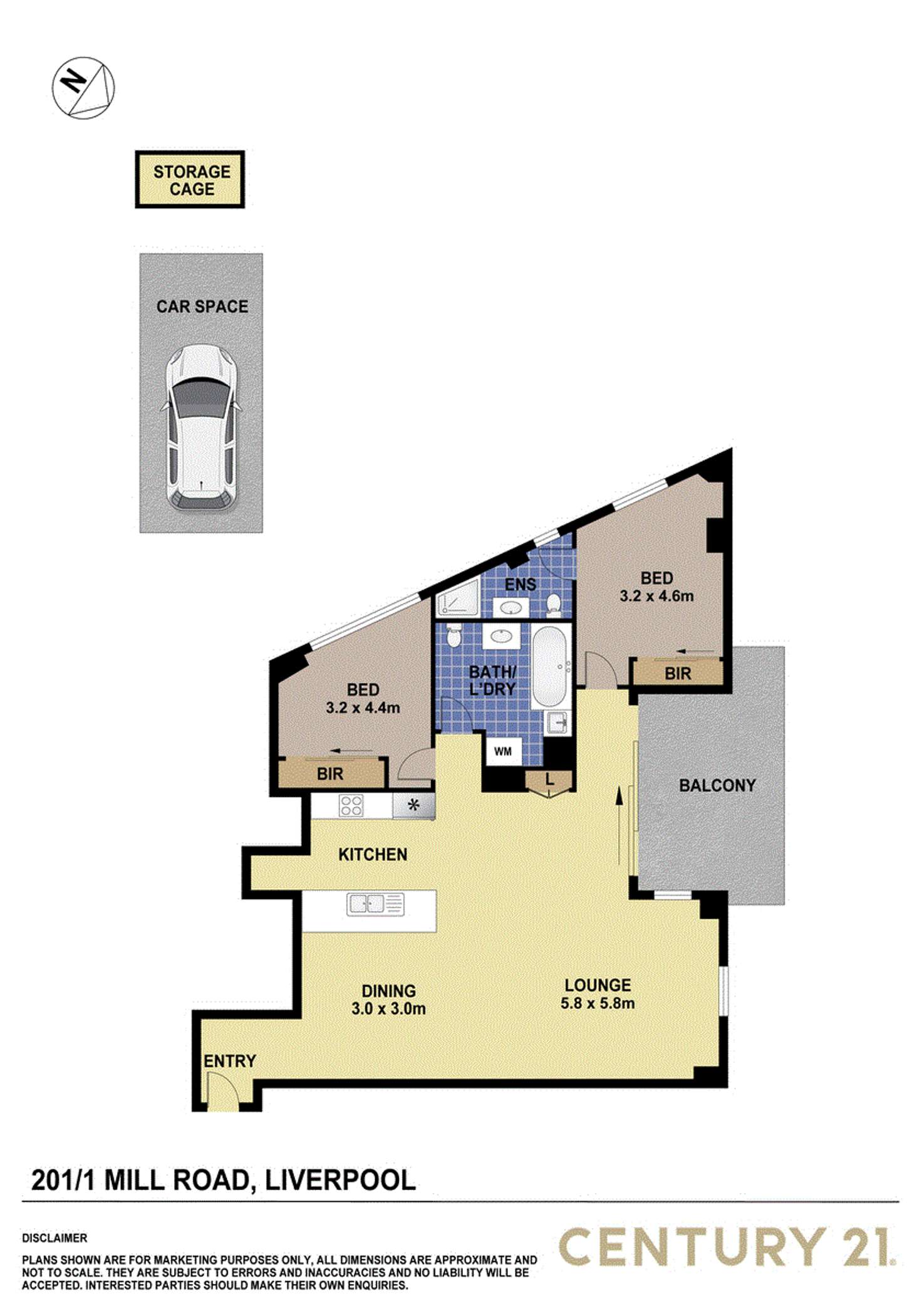 Floorplan of Homely apartment listing, 201/1 Mill Road, Liverpool NSW 2170