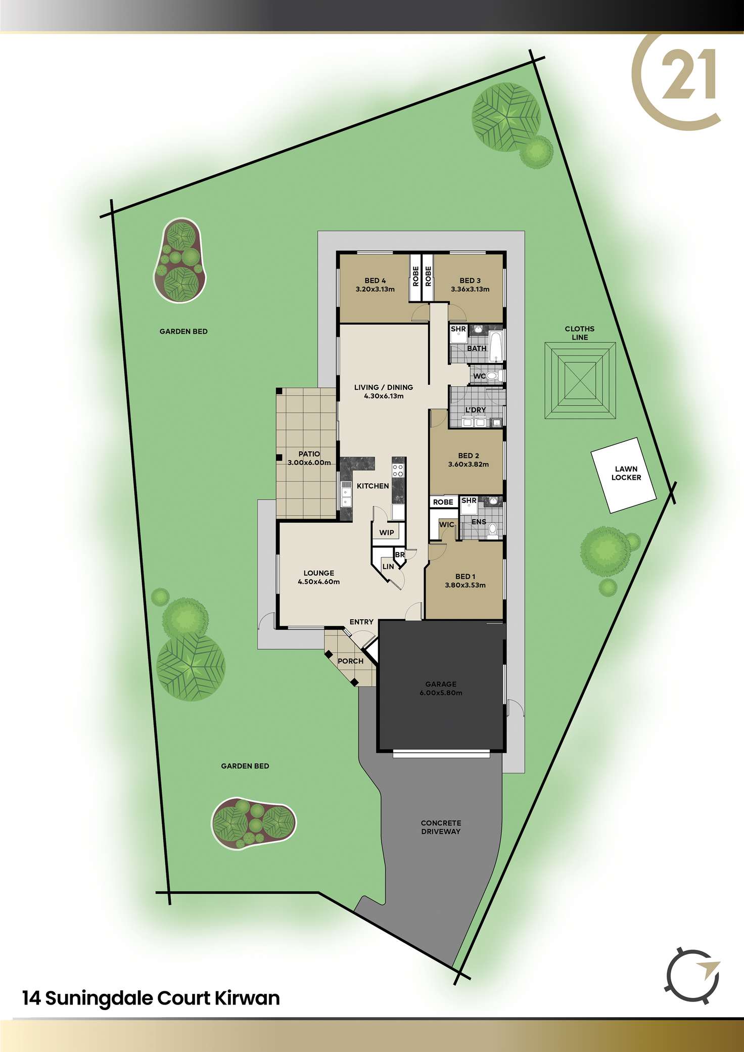 Floorplan of Homely house listing, 14 Sunningdale Court, Kirwan QLD 4817