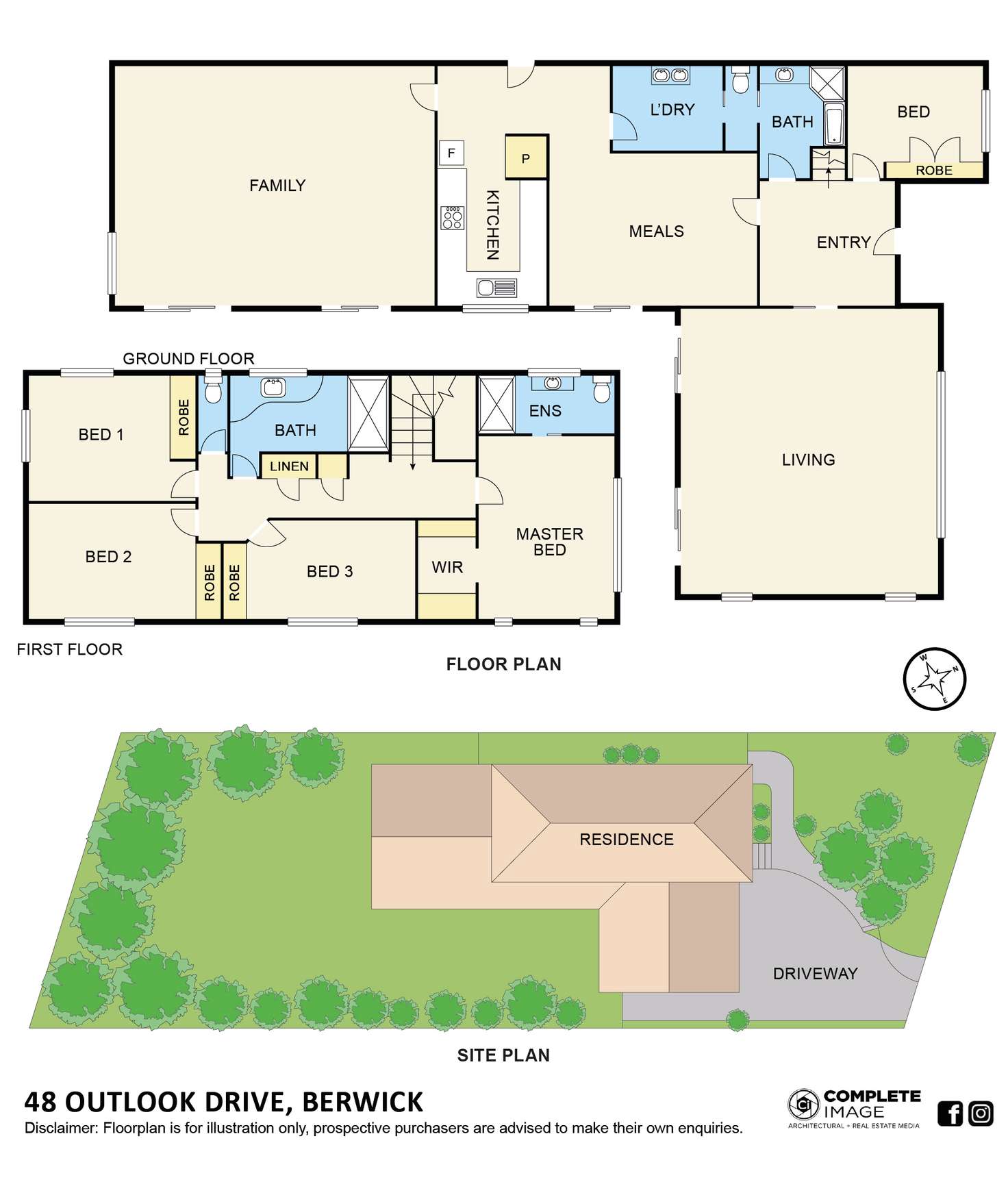 Floorplan of Homely house listing, 48 Outlook Drive, Berwick VIC 3806