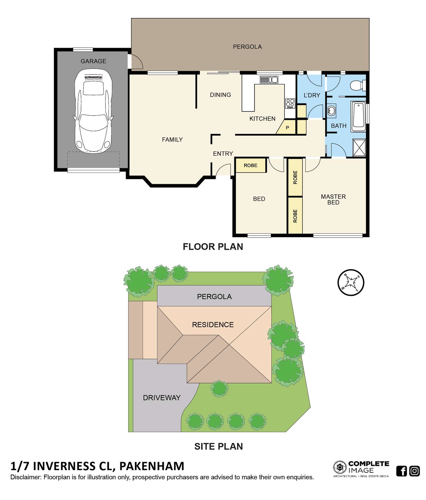 Floorplan of Homely unit listing, 1/7 Inverness Close, Pakenham VIC 3810