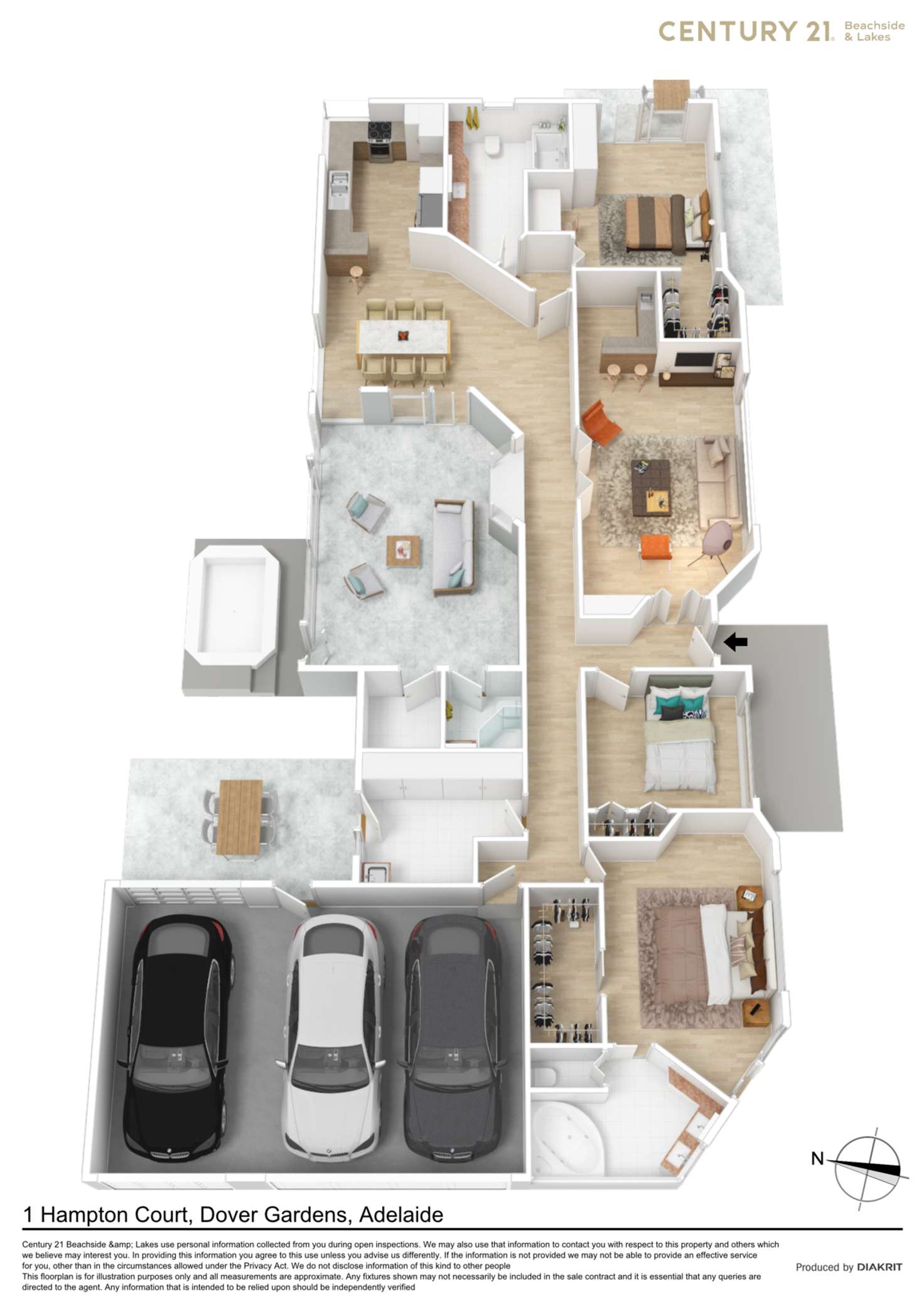 Floorplan of Homely house listing, 1 Hampton Court, Dover Gardens SA 5048