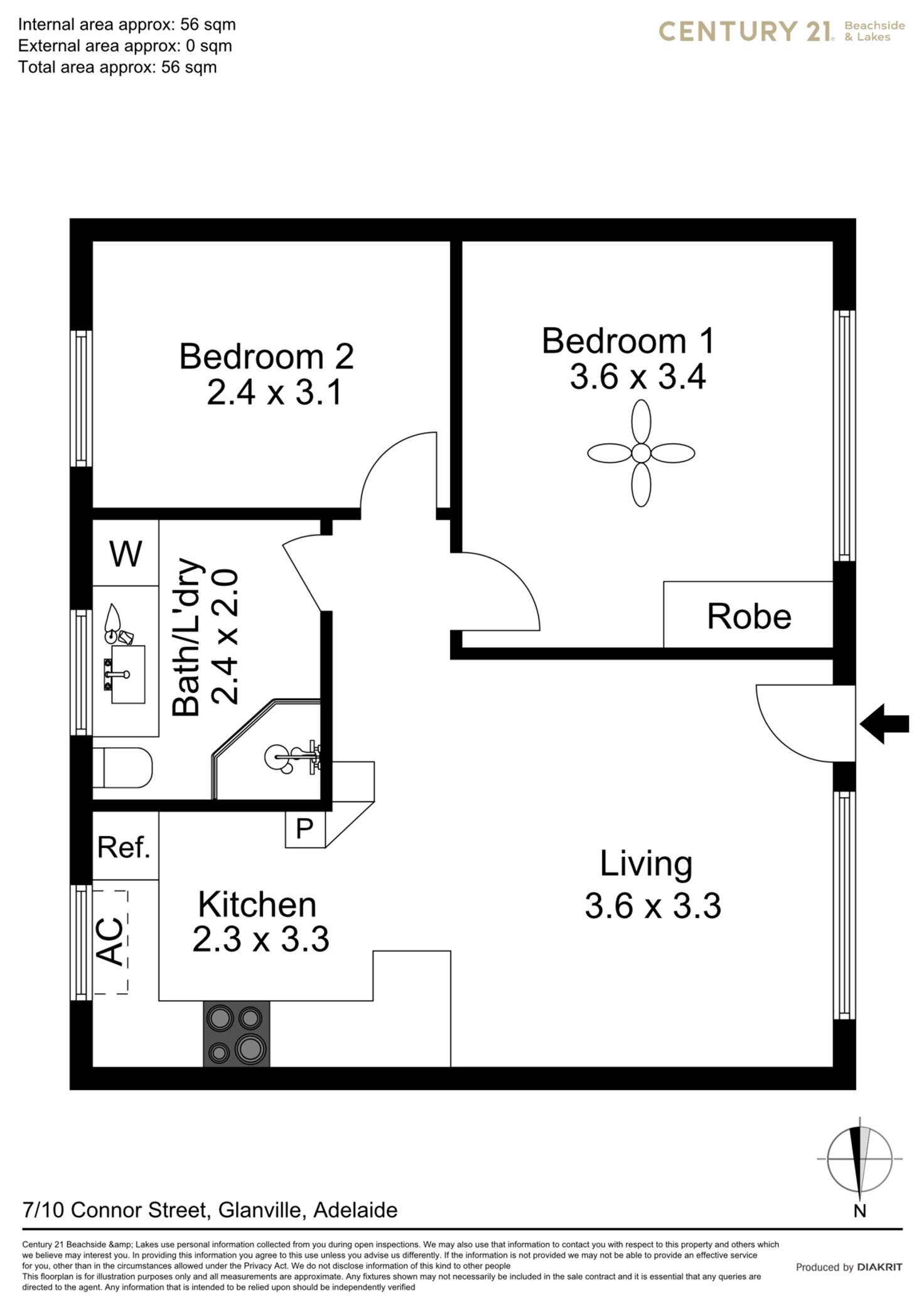 Floorplan of Homely unit listing, 7/10 Connor Street, Glanville SA 5015