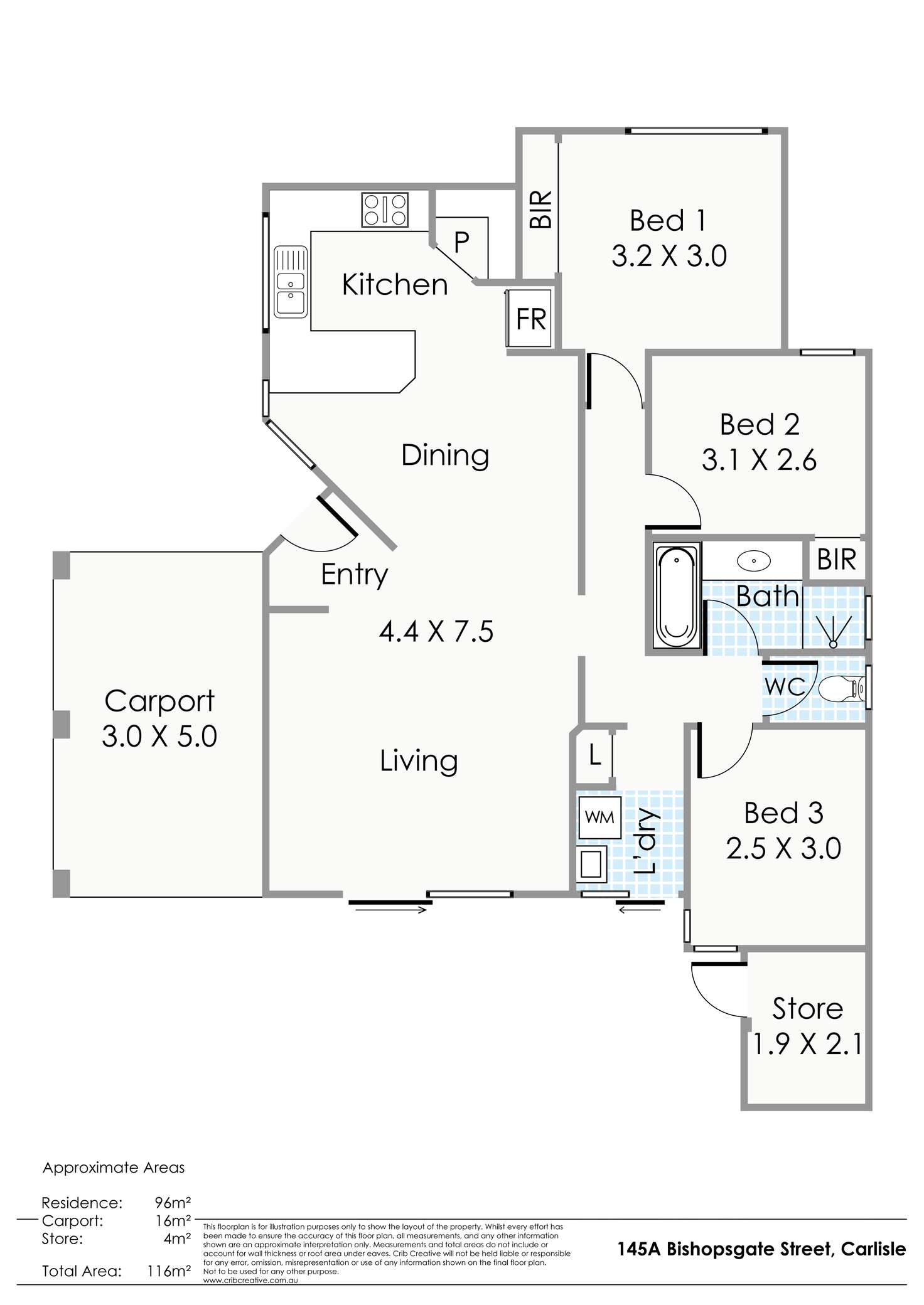 Floorplan of Homely house listing, 145A Bishopsgate Street, Carlisle WA 6101