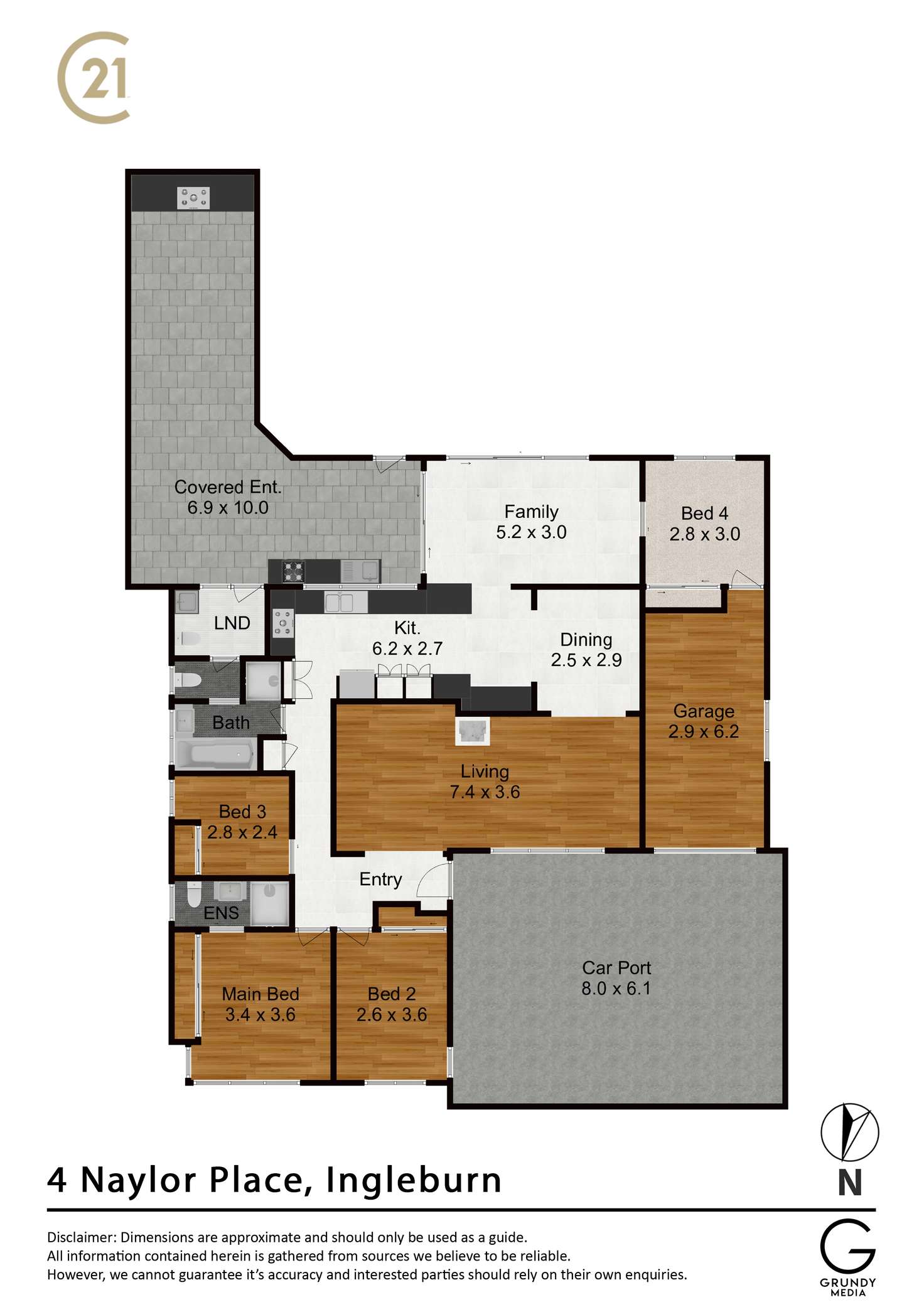 Floorplan of Homely house listing, 4 Naylor Place, Ingleburn NSW 2565