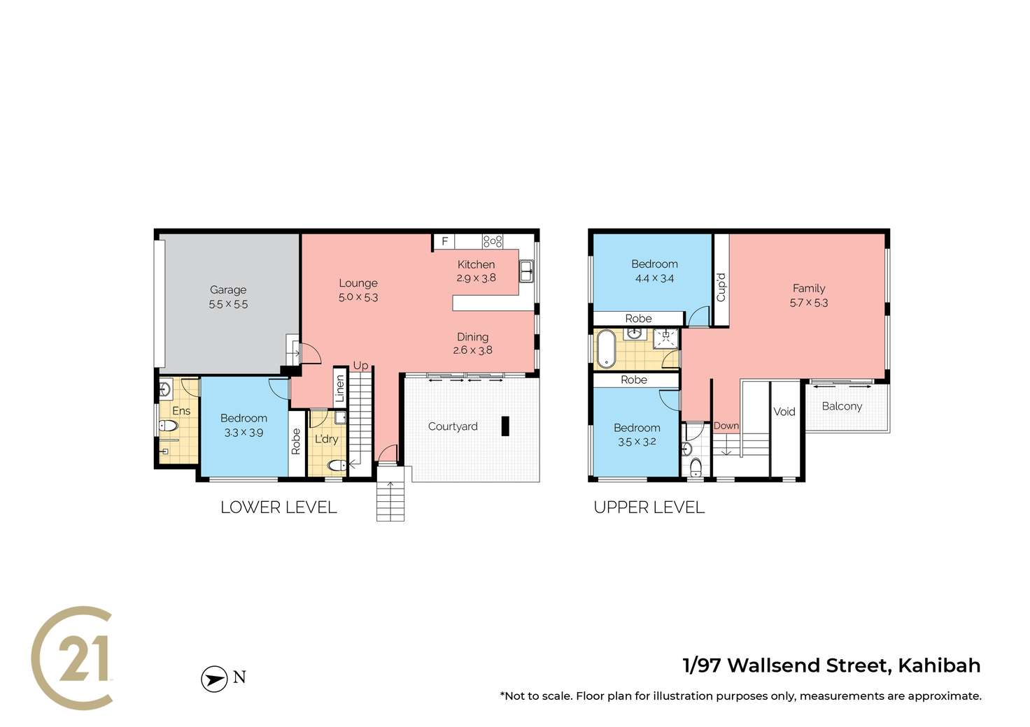 Floorplan of Homely townhouse listing, 1/97 Wallsend Street, Kahibah NSW 2290