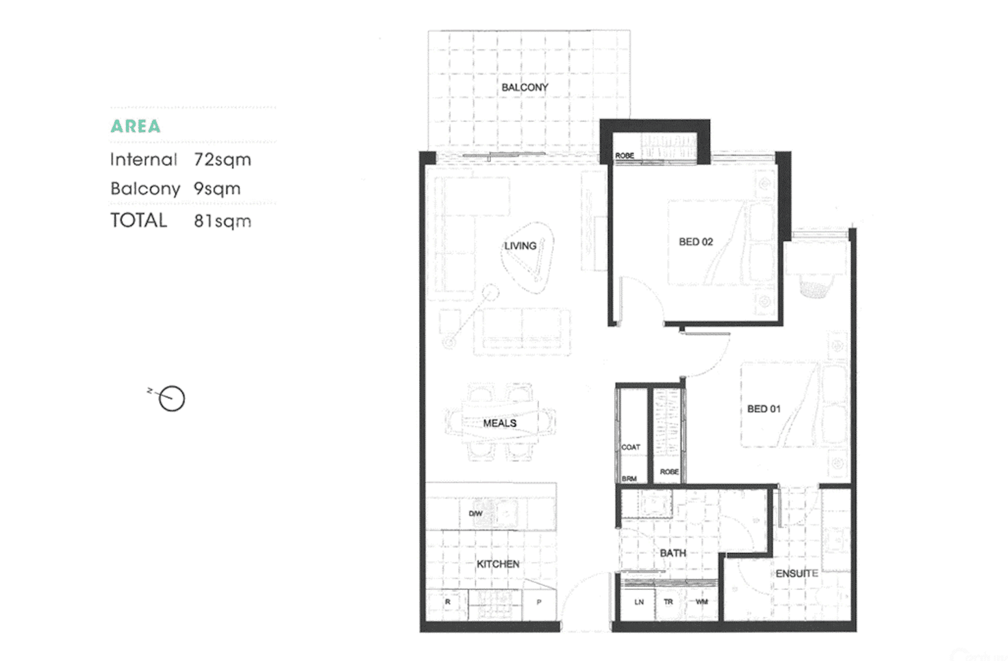 Floorplan of Homely apartment listing, 335/59 Autumn Terrace, Clayton South VIC 3169