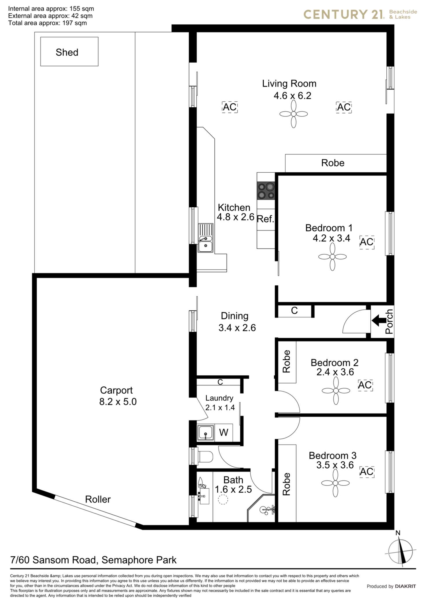 Floorplan of Homely unit listing, 7/60 Sansom Road, Semaphore Park SA 5019