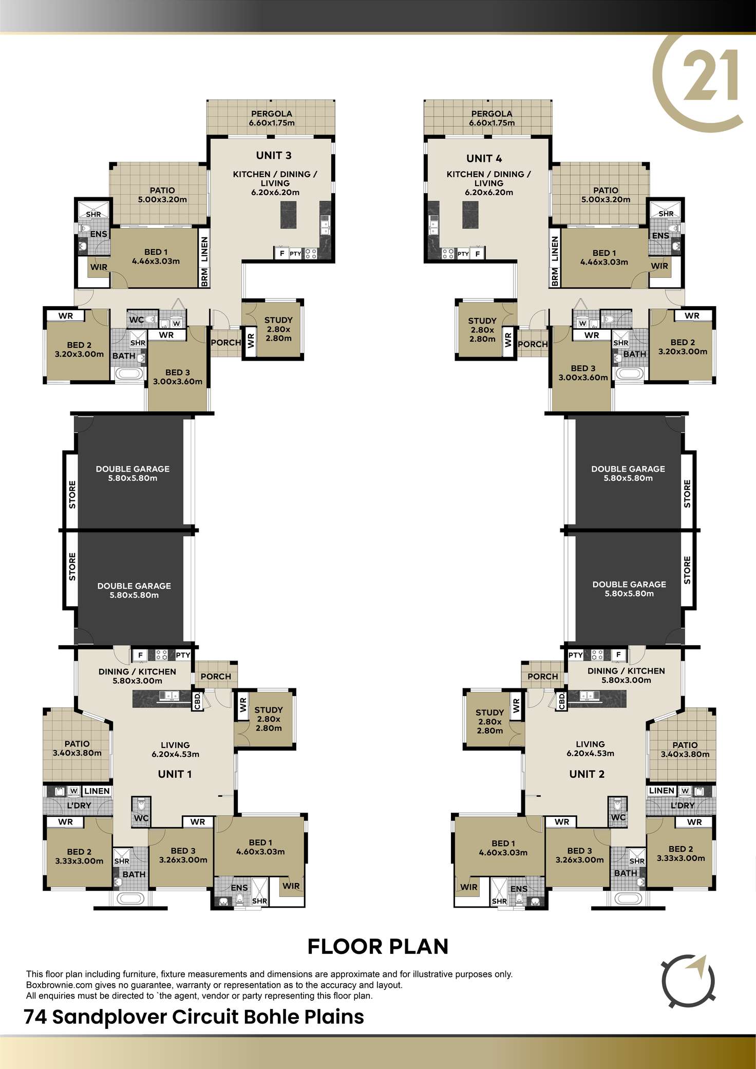 Floorplan of Homely blockOfUnits listing, 74 Sandplover Circuit, Bohle Plains QLD 4817