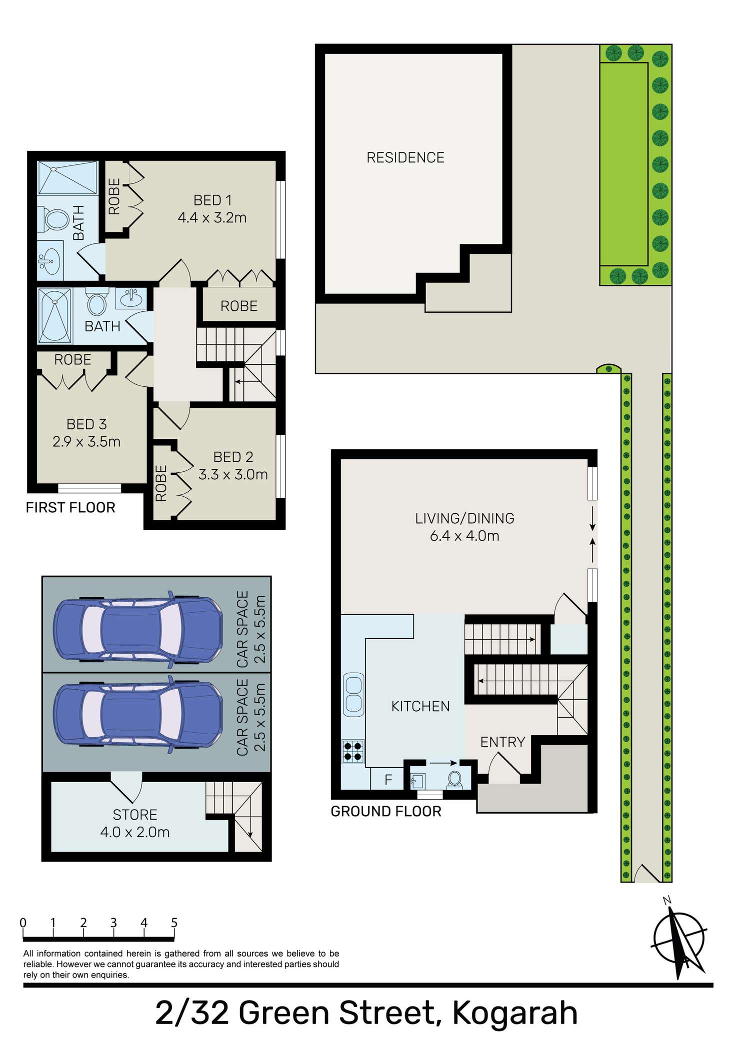 Floorplan of Homely townhouse listing, 2/32 Green Street, Kogarah NSW 2217