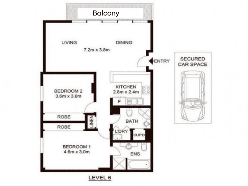 Floorplan of Homely apartment listing, C609/6-8 Crescent Street, Redfern NSW 2016