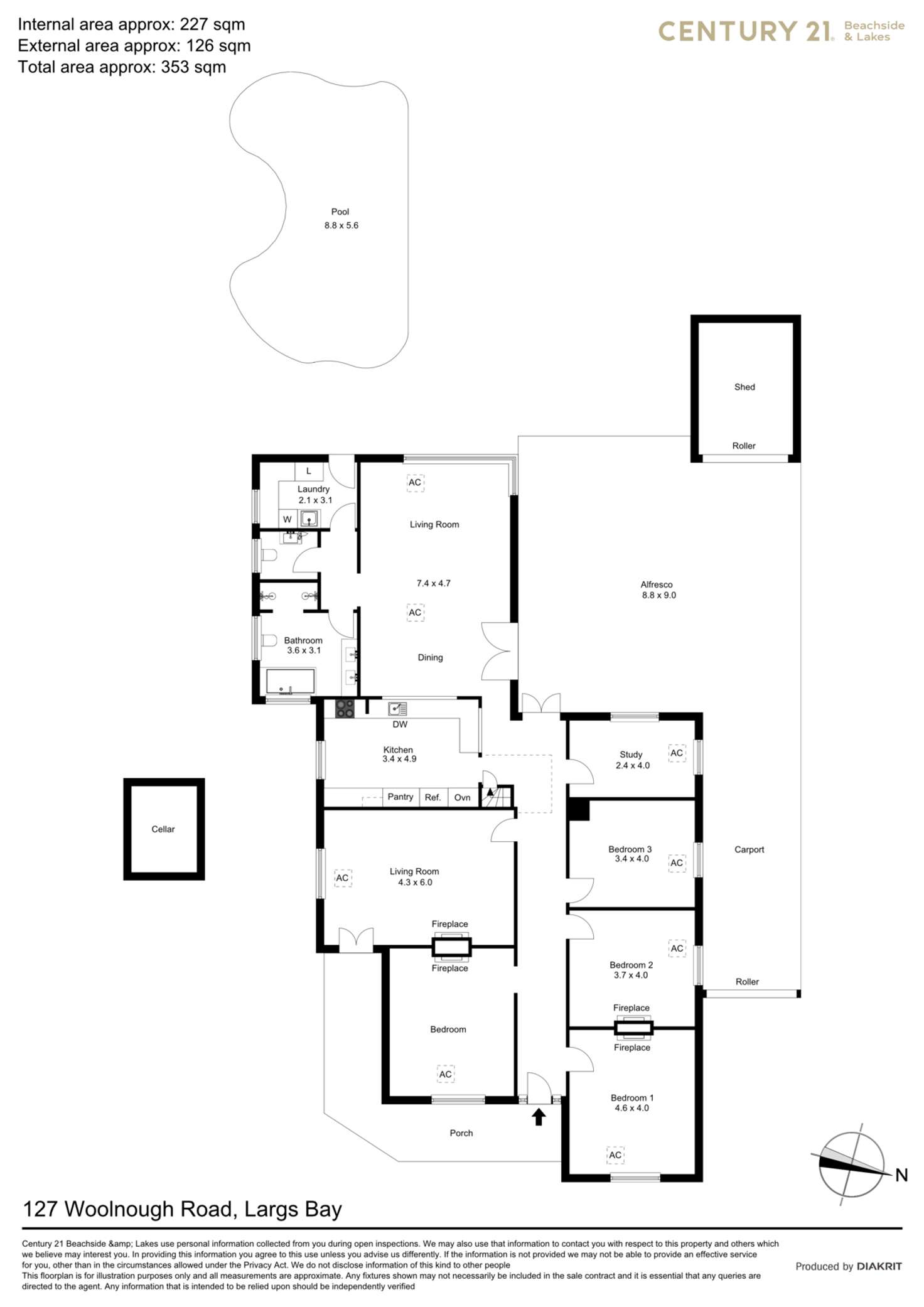 Floorplan of Homely house listing, 127 Woolnough Road, Largs Bay SA 5016