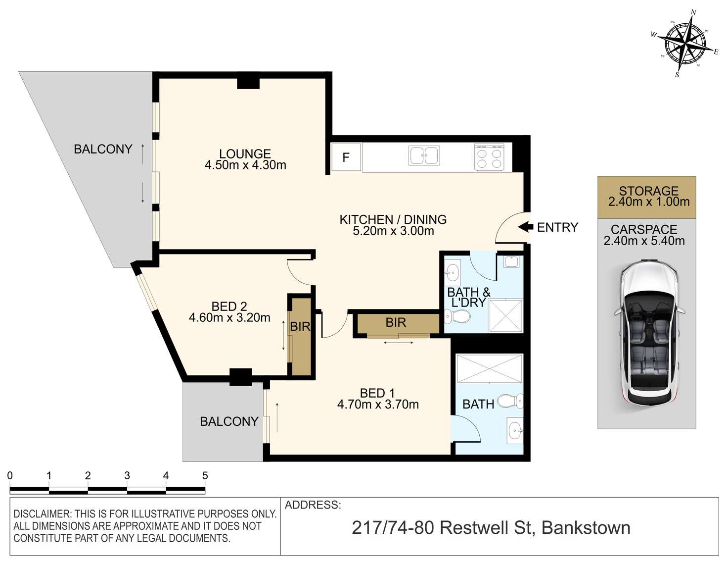 Floorplan of Homely apartment listing, 217/74-80 Restwell Street, Bankstown NSW 2200