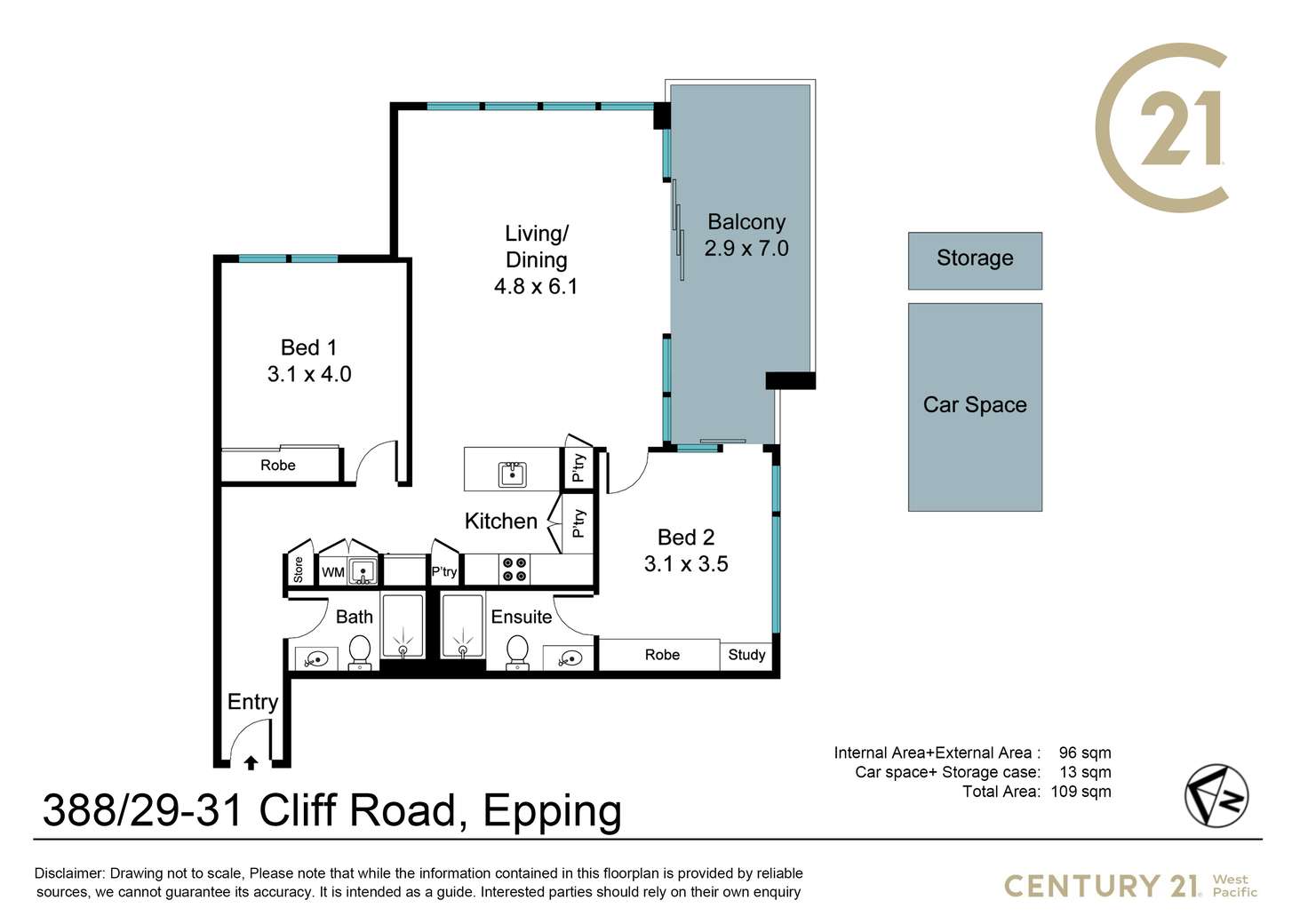 Floorplan of Homely apartment listing, 388/29-31 Cliff Road, Epping NSW 2121