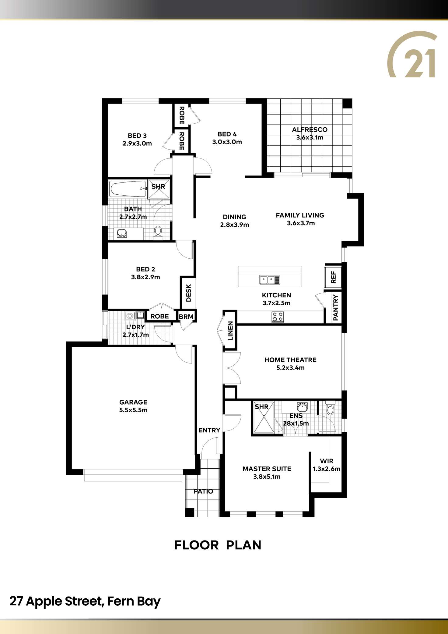 Floorplan of Homely house listing, 27 Apple Street, Fern Bay NSW 2295