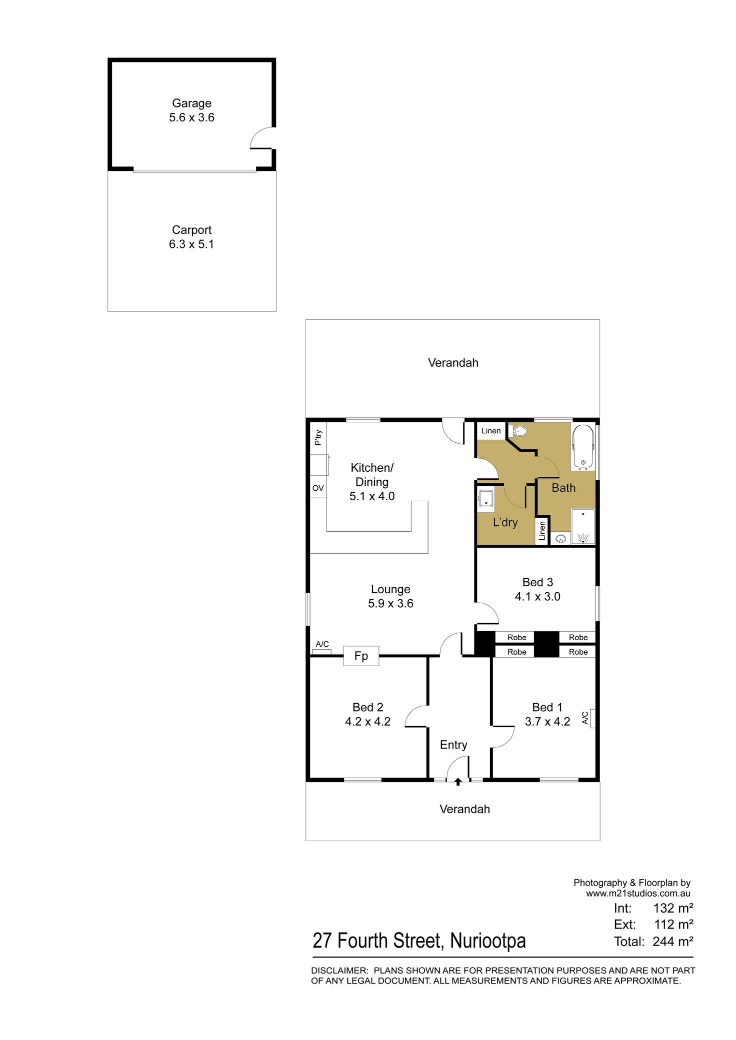 Floorplan of Homely house listing, 27B Fourth Street, Nuriootpa SA 5355