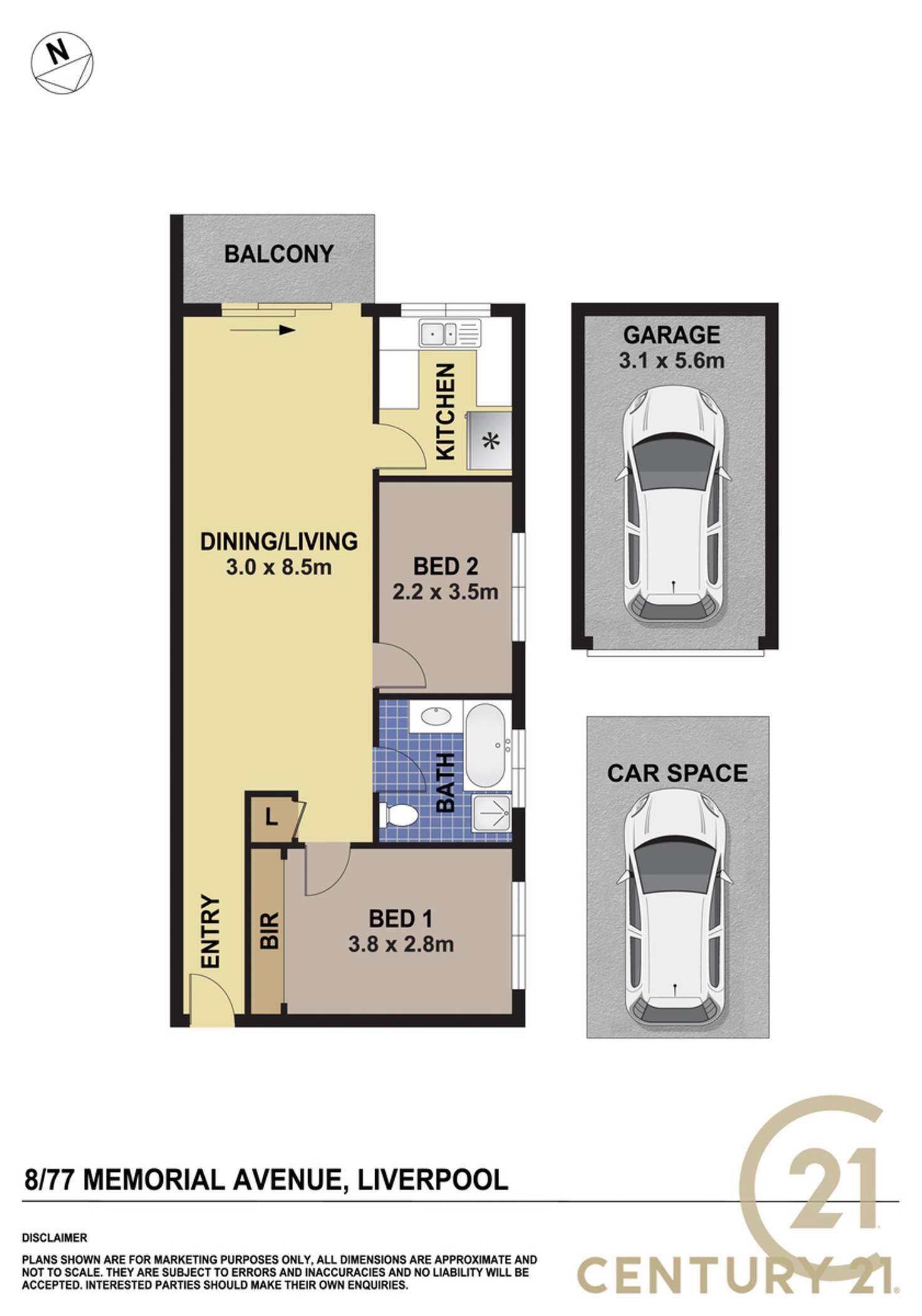 Floorplan of Homely unit listing, 8/77 Memorial Avenue, Liverpool NSW 2170
