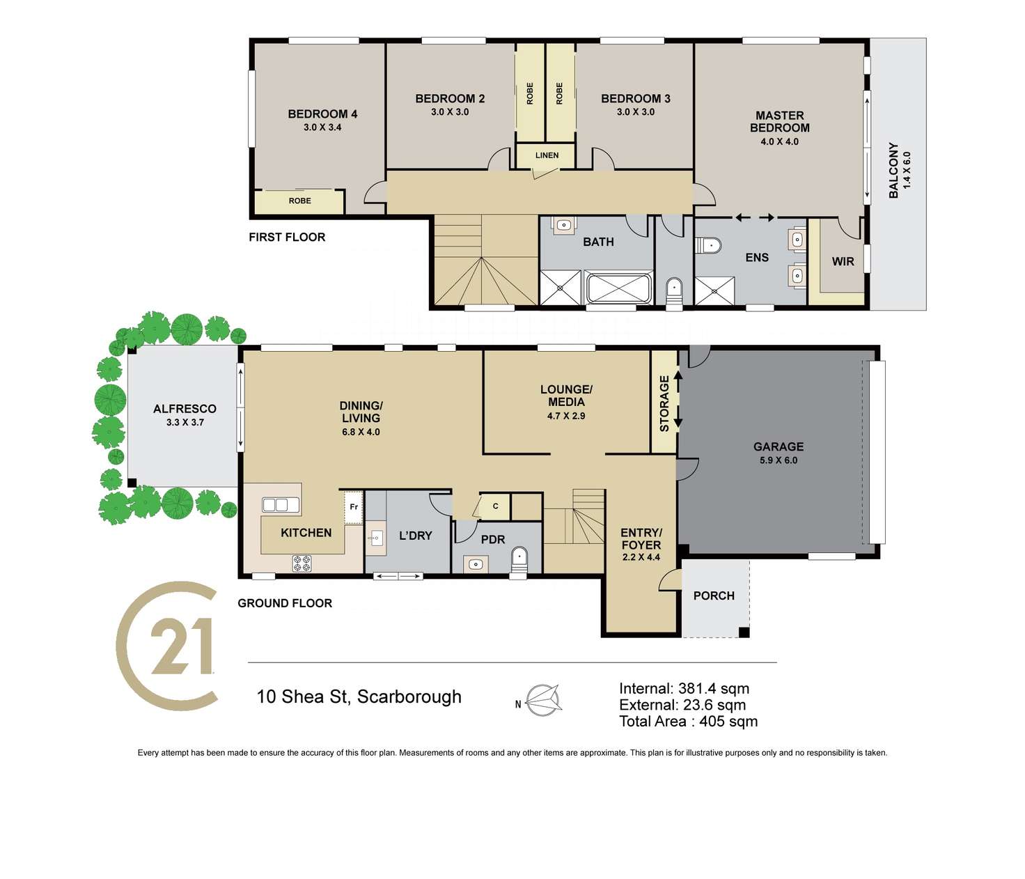 Floorplan of Homely house listing, 10 Shea Street, Scarborough QLD 4020