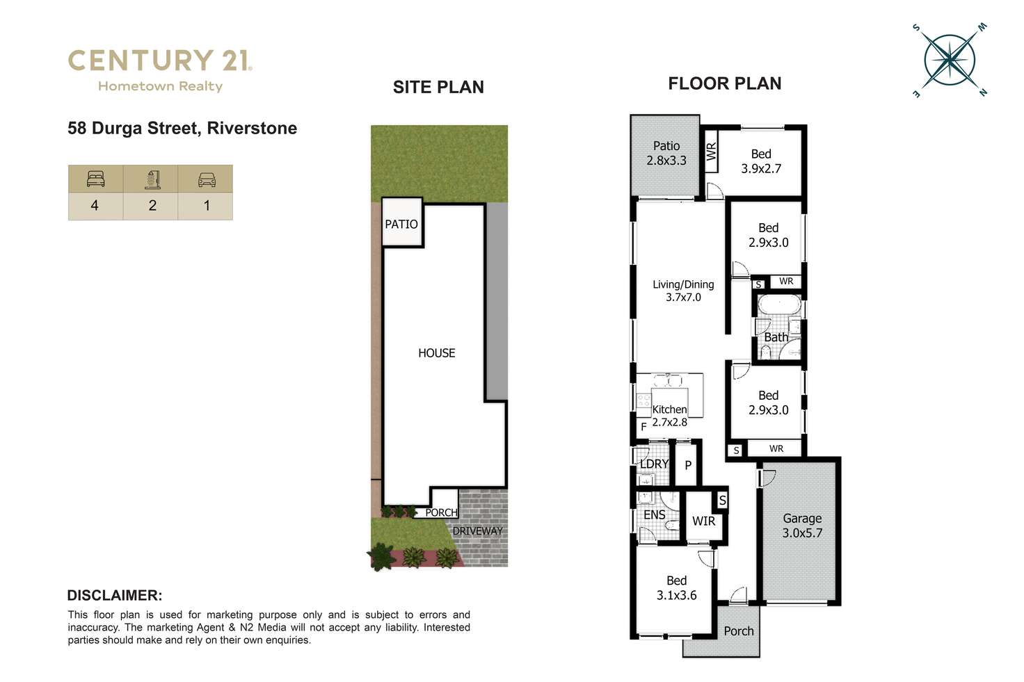 Floorplan of Homely house listing, 58 Durga Crescent, Riverstone NSW 2765