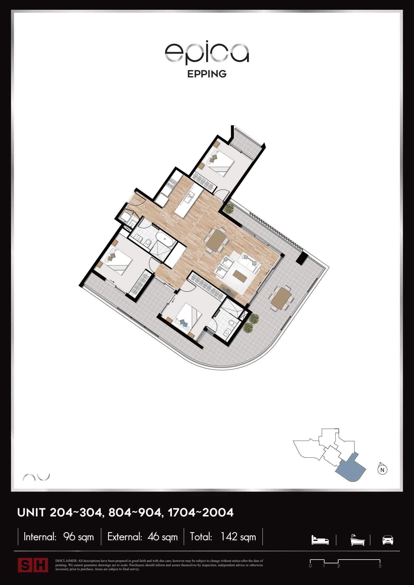 Floorplan of Homely apartment listing, 1904/2-4 Cambridge Street, Epping NSW 2121