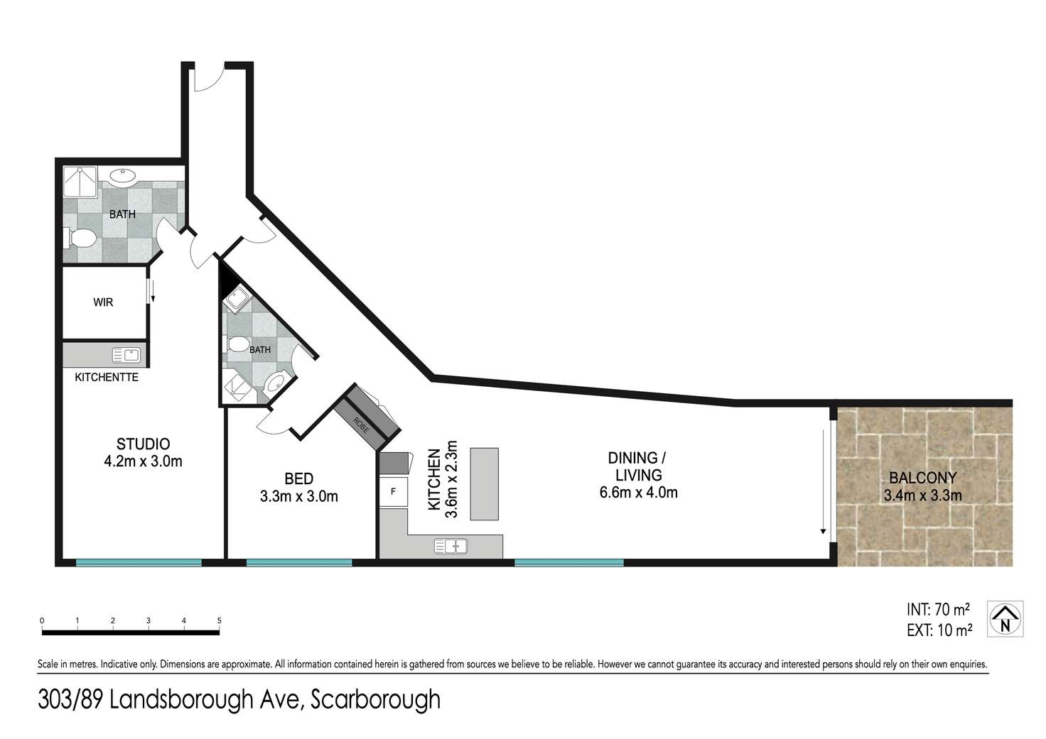 Floorplan of Homely apartment listing, 303/89 Landsborough Avenue, Scarborough QLD 4020