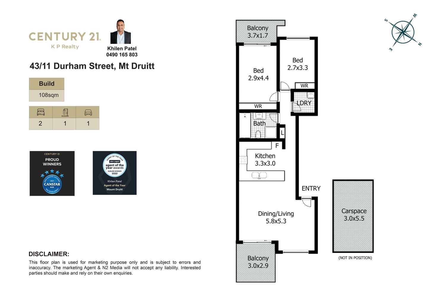 Floorplan of Homely apartment listing, 43/11-13 Durham Street, Mount Druitt NSW 2770