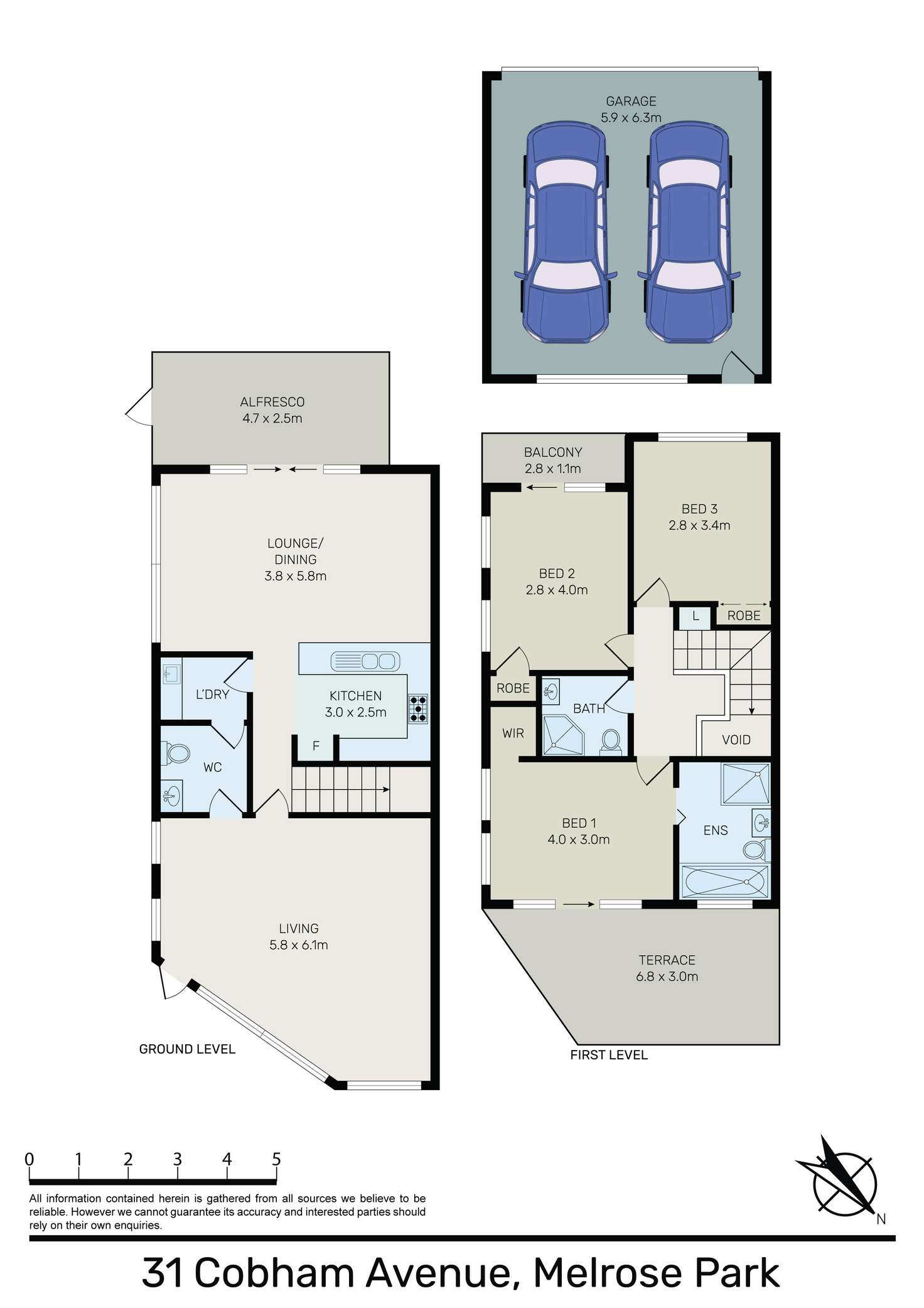 Floorplan of Homely terrace listing, 31 Cobham Avenue, Melrose Park NSW 2114