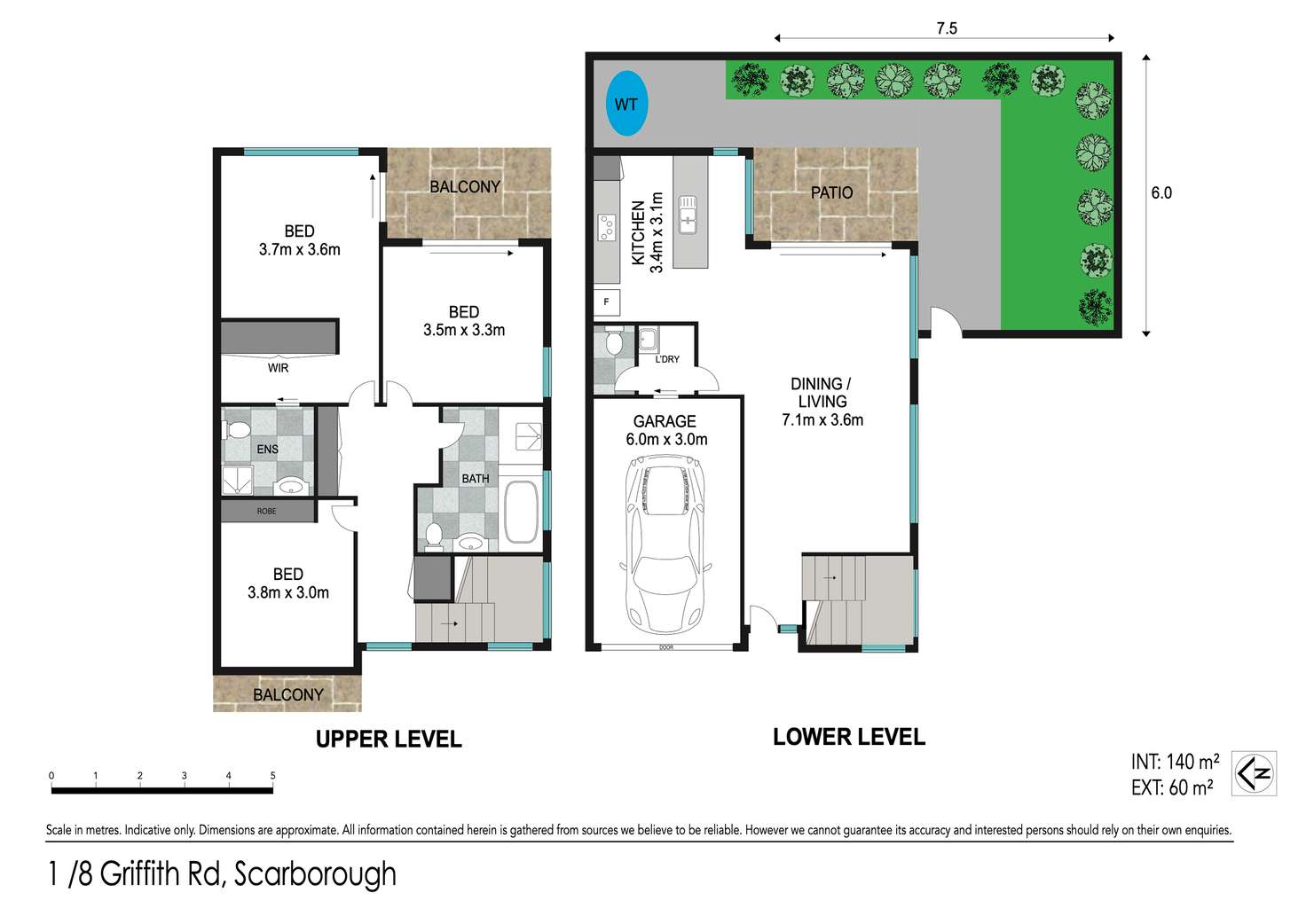 Floorplan of Homely townhouse listing, 1/8 Griffith Road, Scarborough QLD 4020