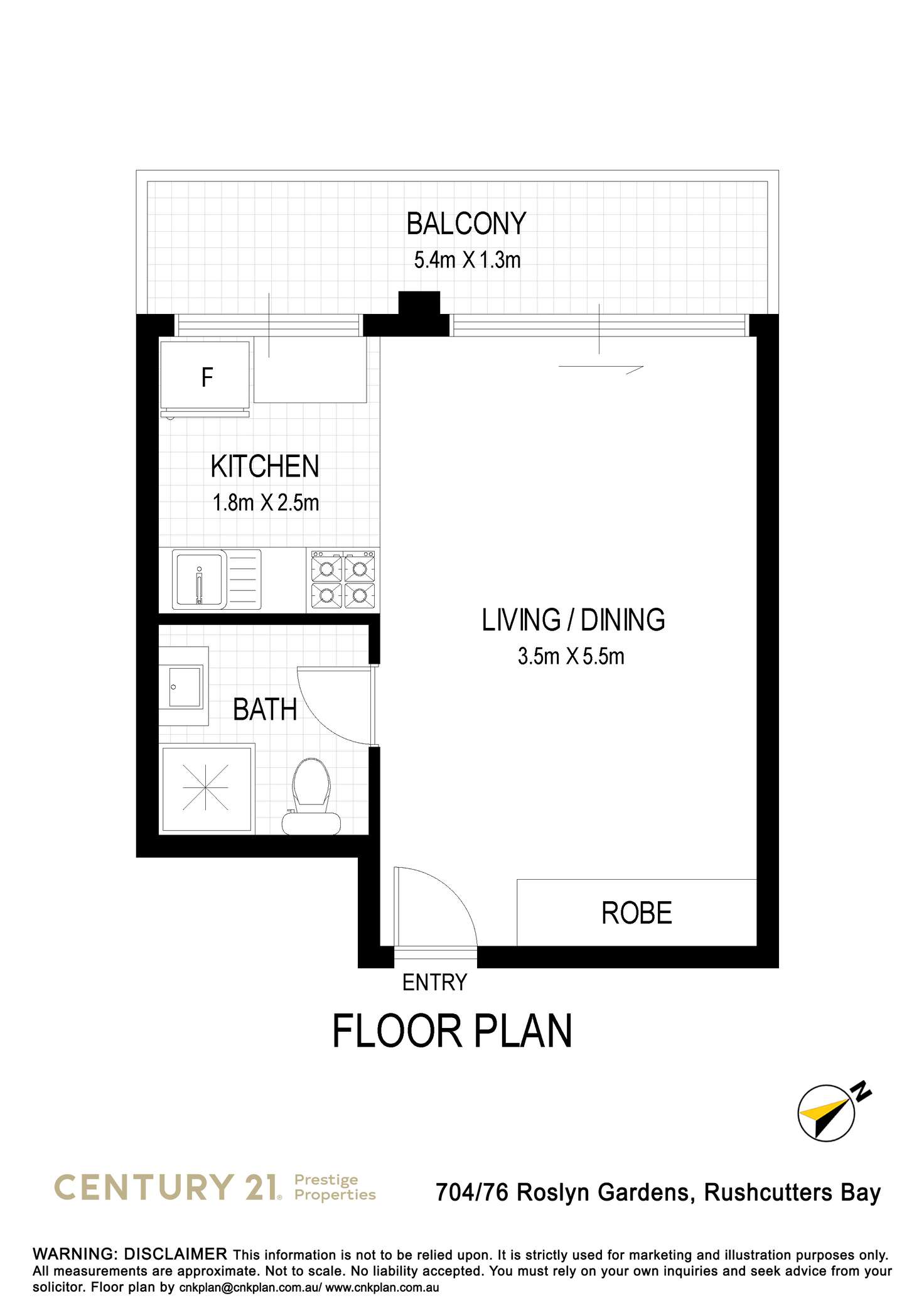 Floorplan of Homely studio listing, 704/76 Roslyn Gardens, Elizabeth Bay NSW 2011