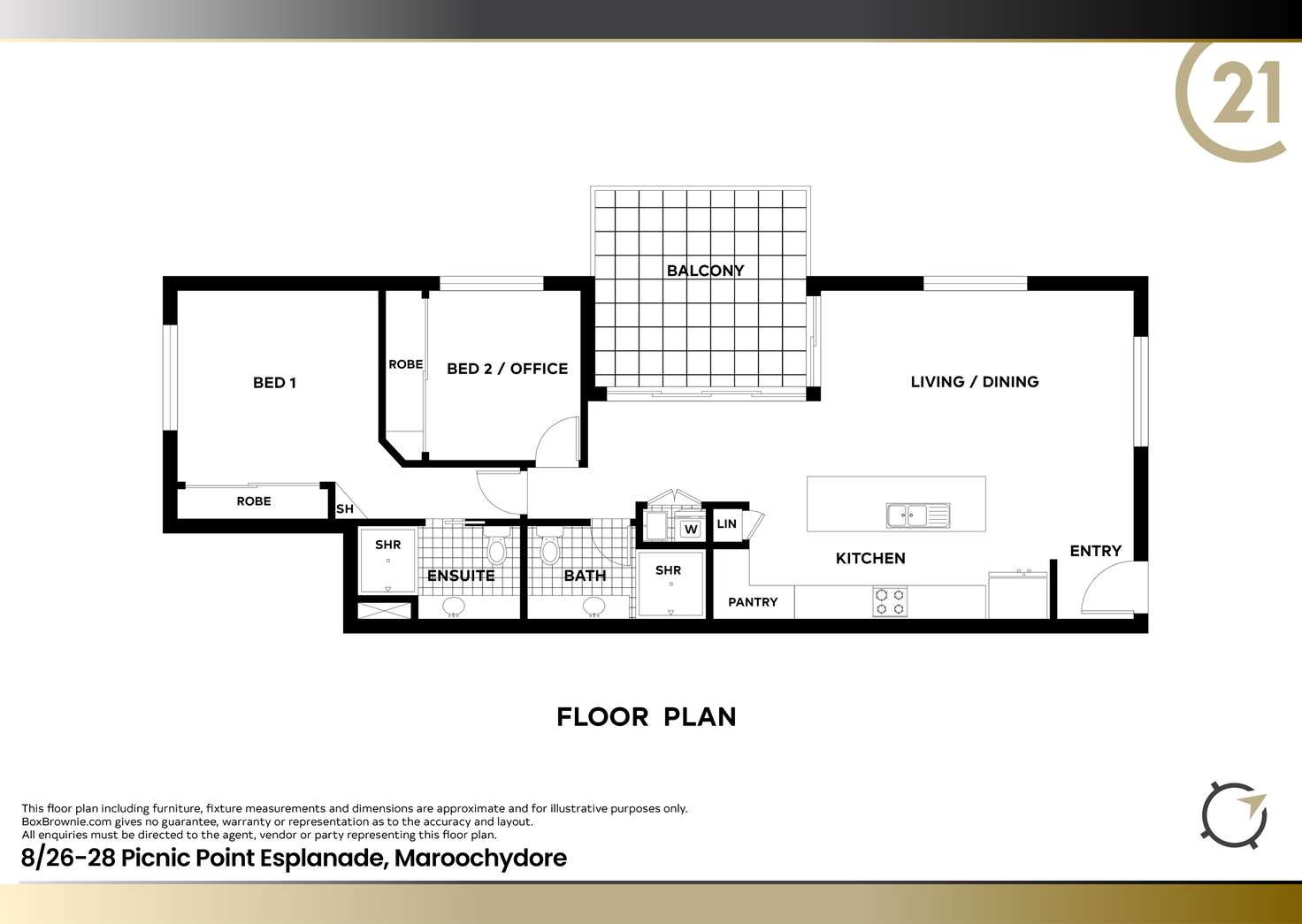 Floorplan of Homely unit listing, 8/26-28 Picnic Point Esplanade, Maroochydore QLD 4558