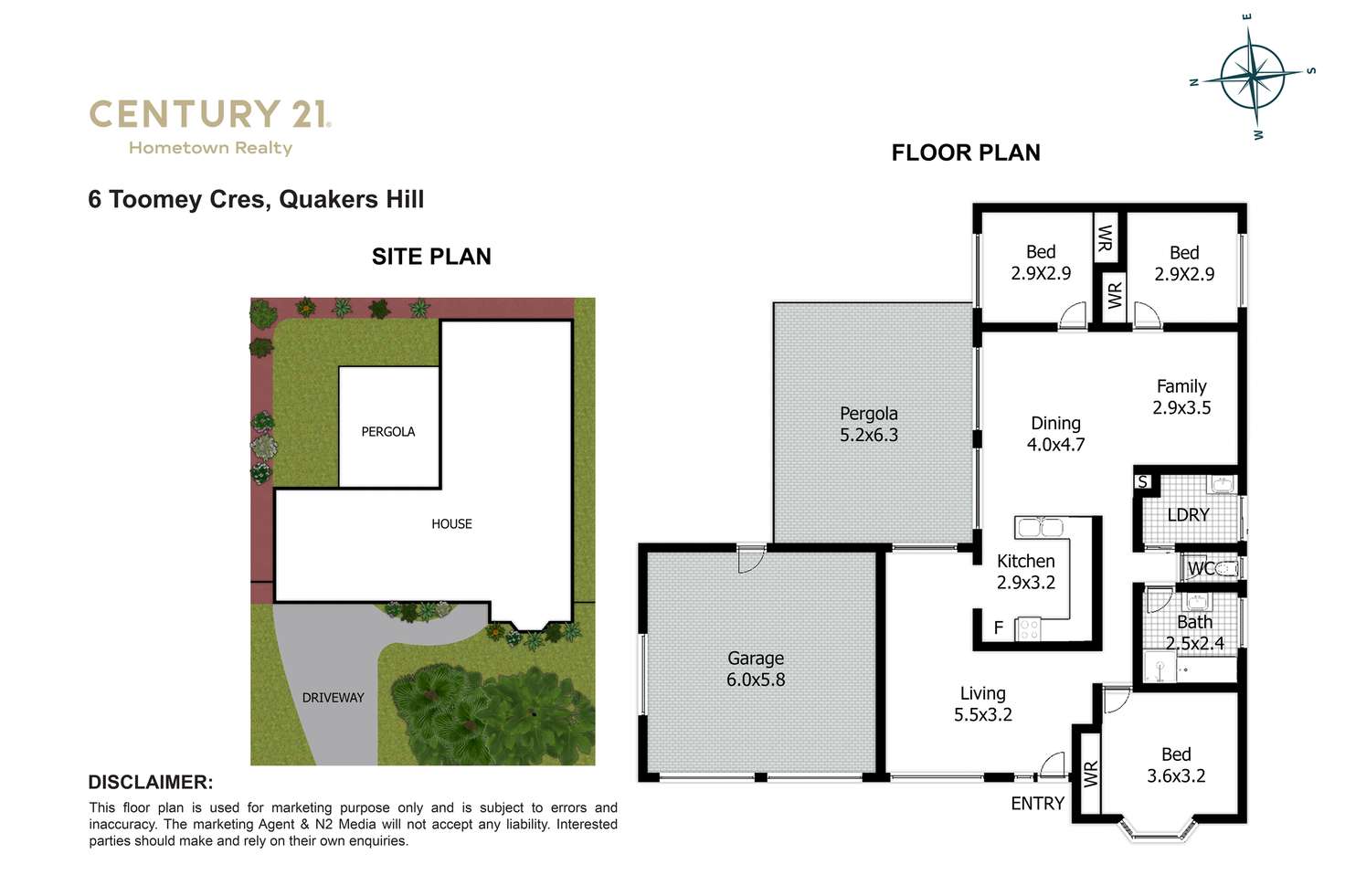 Floorplan of Homely house listing, 6 Toomey Crescent, Quakers Hill NSW 2763