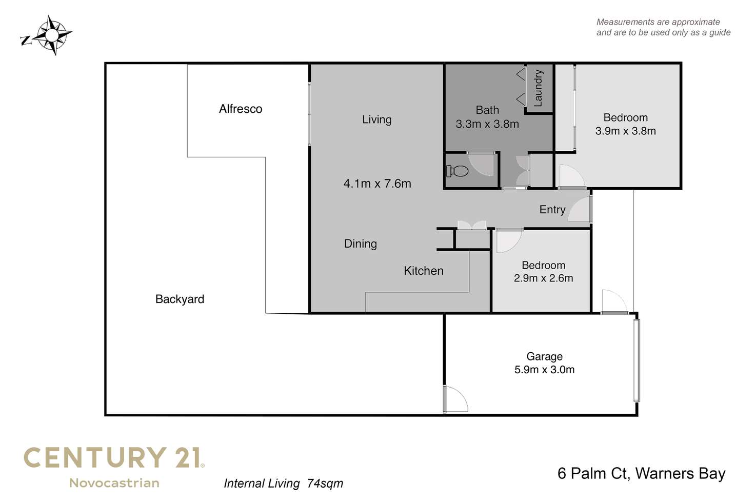 Floorplan of Homely semiDetached listing, 6 Palm Court, Warners Bay NSW 2282