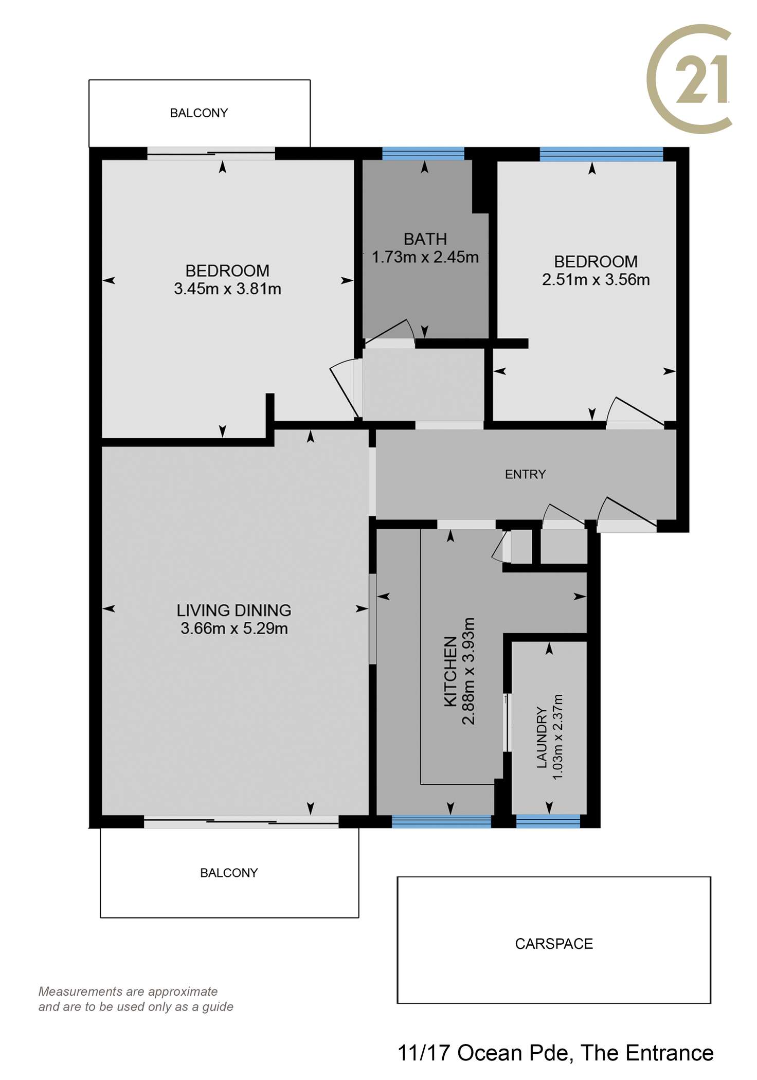 Floorplan of Homely unit listing, 11/17 Ocean Parade, The Entrance NSW 2261
