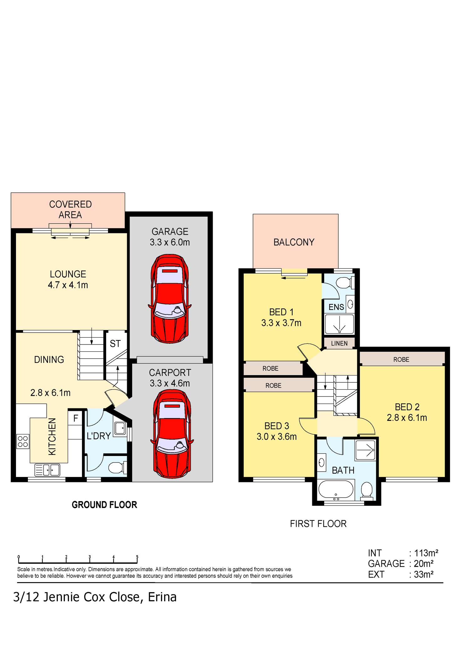 Floorplan of Homely townhouse listing, 3/12 Jennie Cox Close, Erina NSW 2250