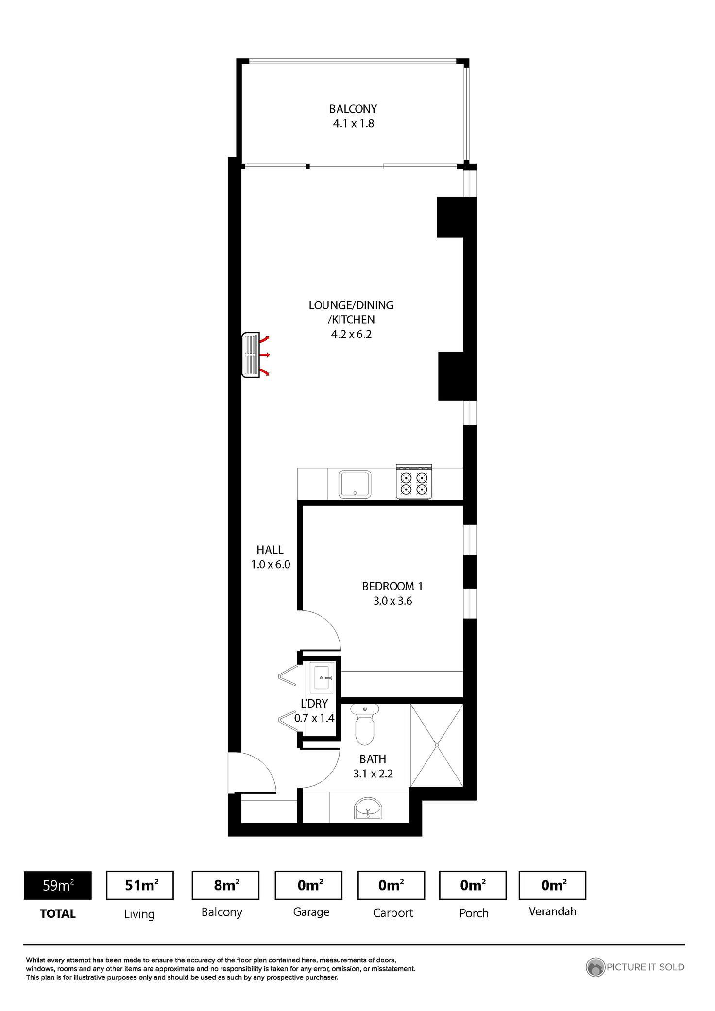 Floorplan of Homely apartment listing, 1305/10 Balfours Way, Adelaide SA 5000