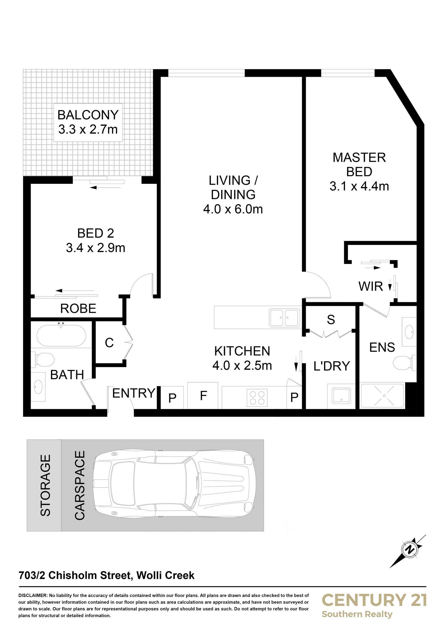 Floorplan of Homely apartment listing, 703/2 Chisholm Street, Wolli Creek NSW 2205