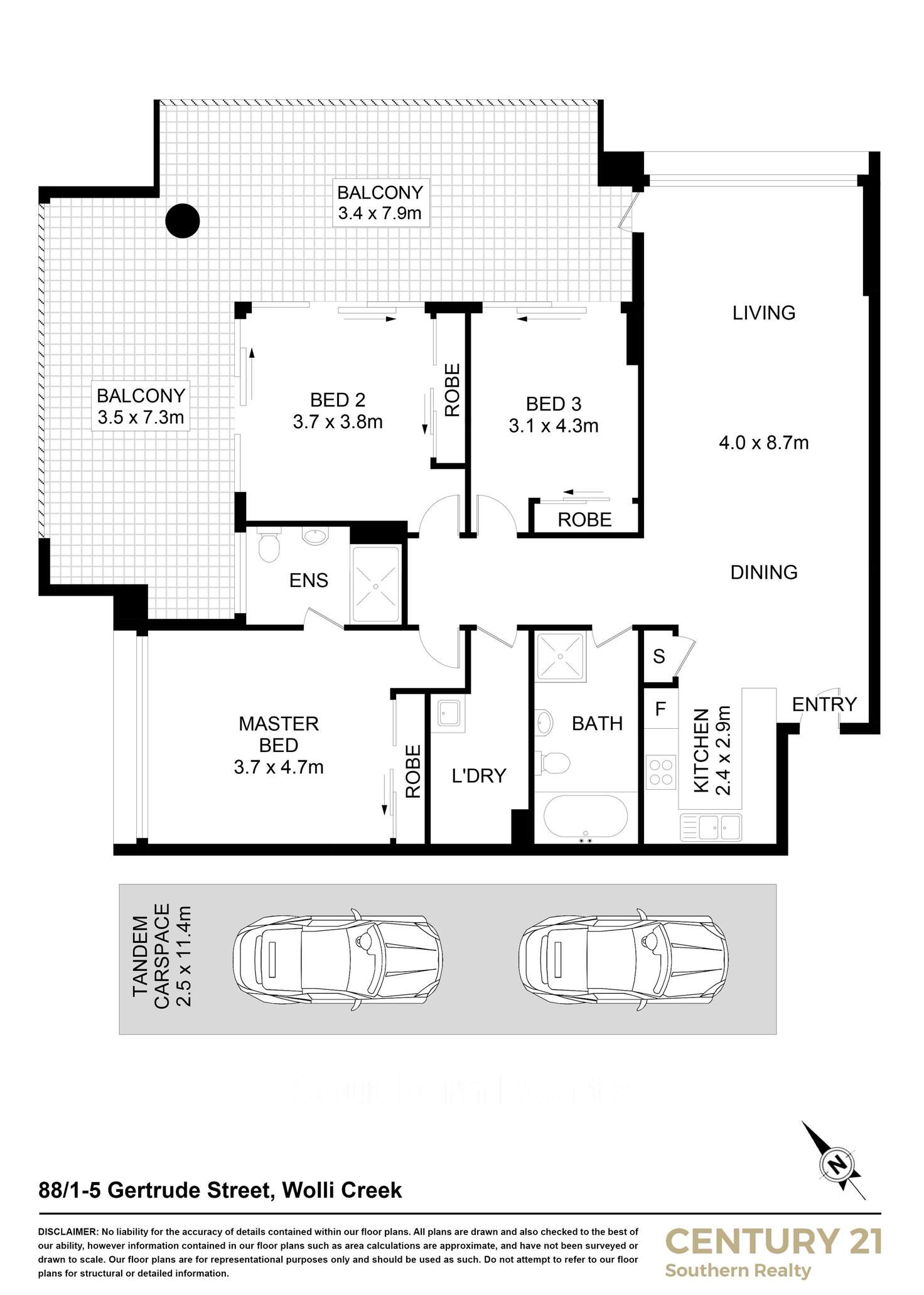 Floorplan of Homely apartment listing, 88/1-5 Gertrude Street, Wolli Creek NSW 2205
