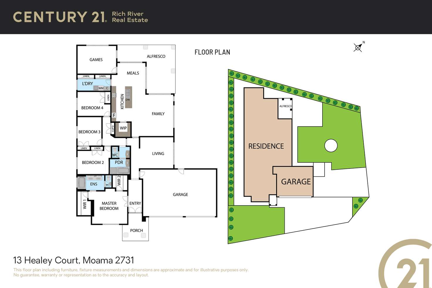 Floorplan of Homely house listing, 13 Healey Court, Moama NSW 2731
