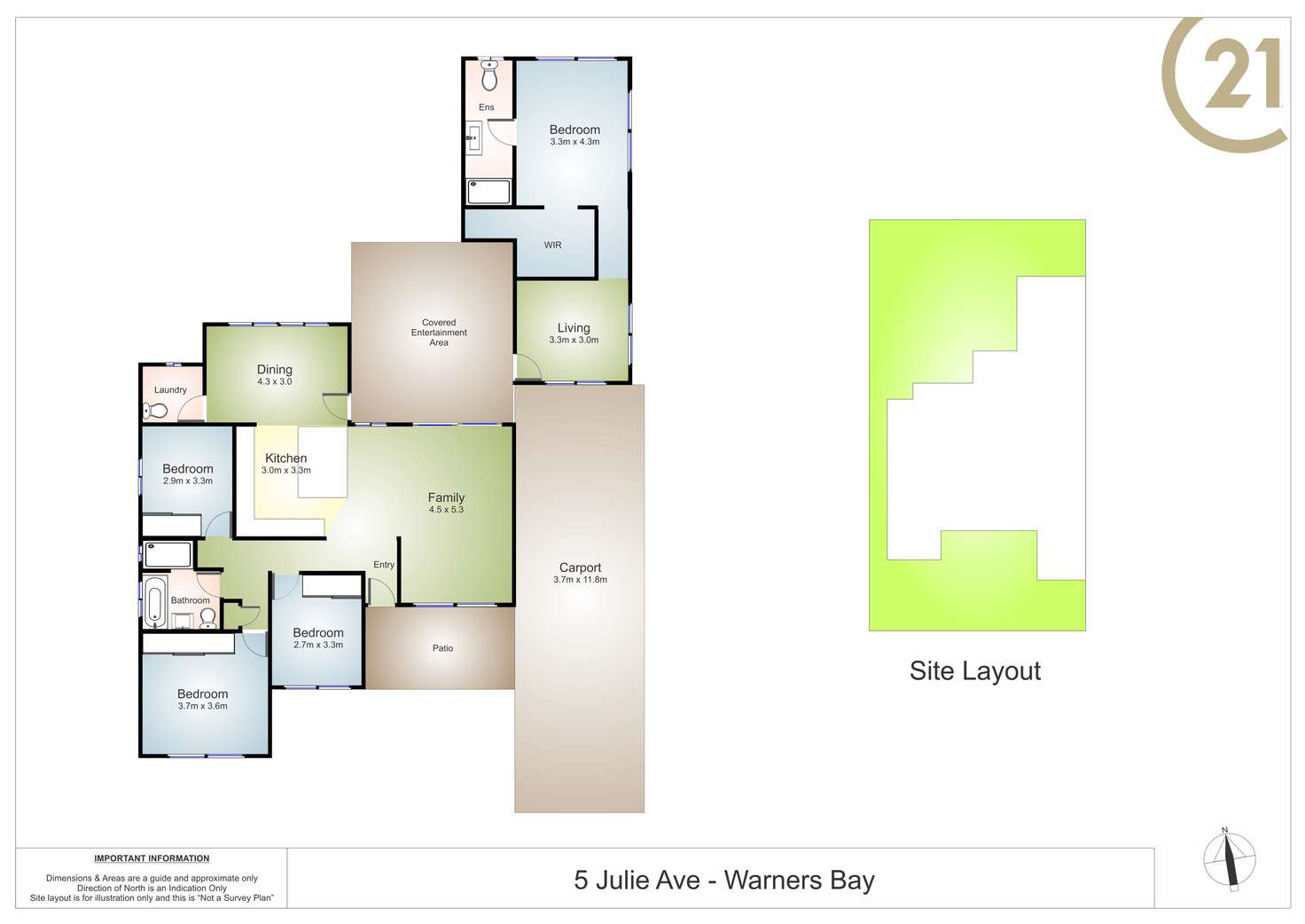 Floorplan of Homely house listing, 5 Julie Avenue, Warners Bay NSW 2282