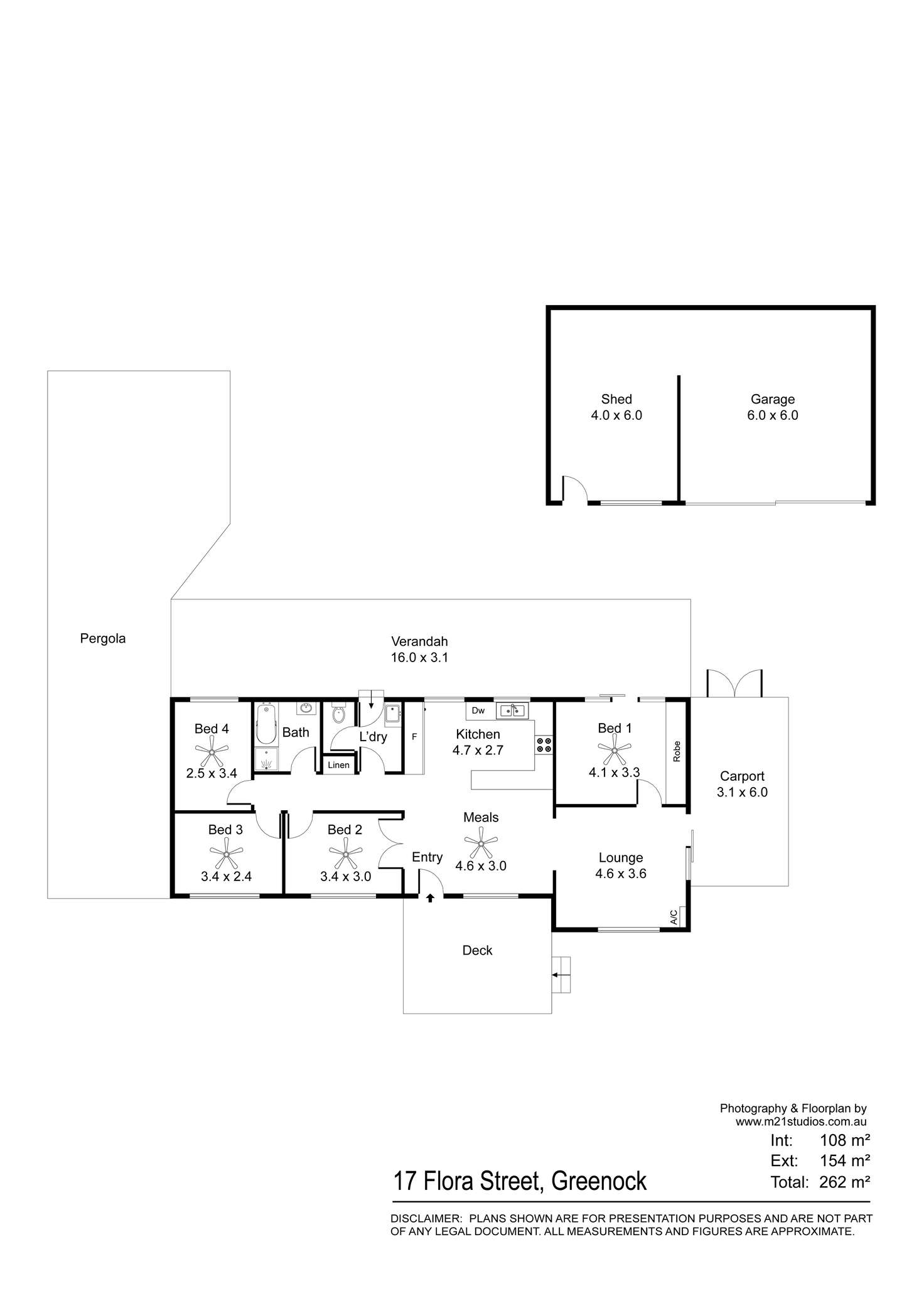 Floorplan of Homely house listing, 17 Flora Street, Greenock SA 5360