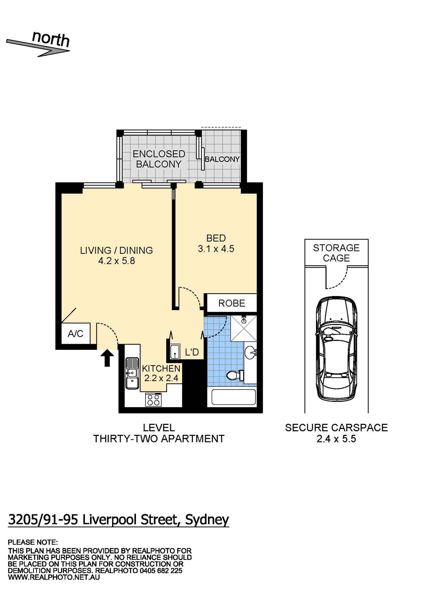 Floorplan of Homely apartment listing, 3205/91 Liverpool Street, Sydney NSW 2000