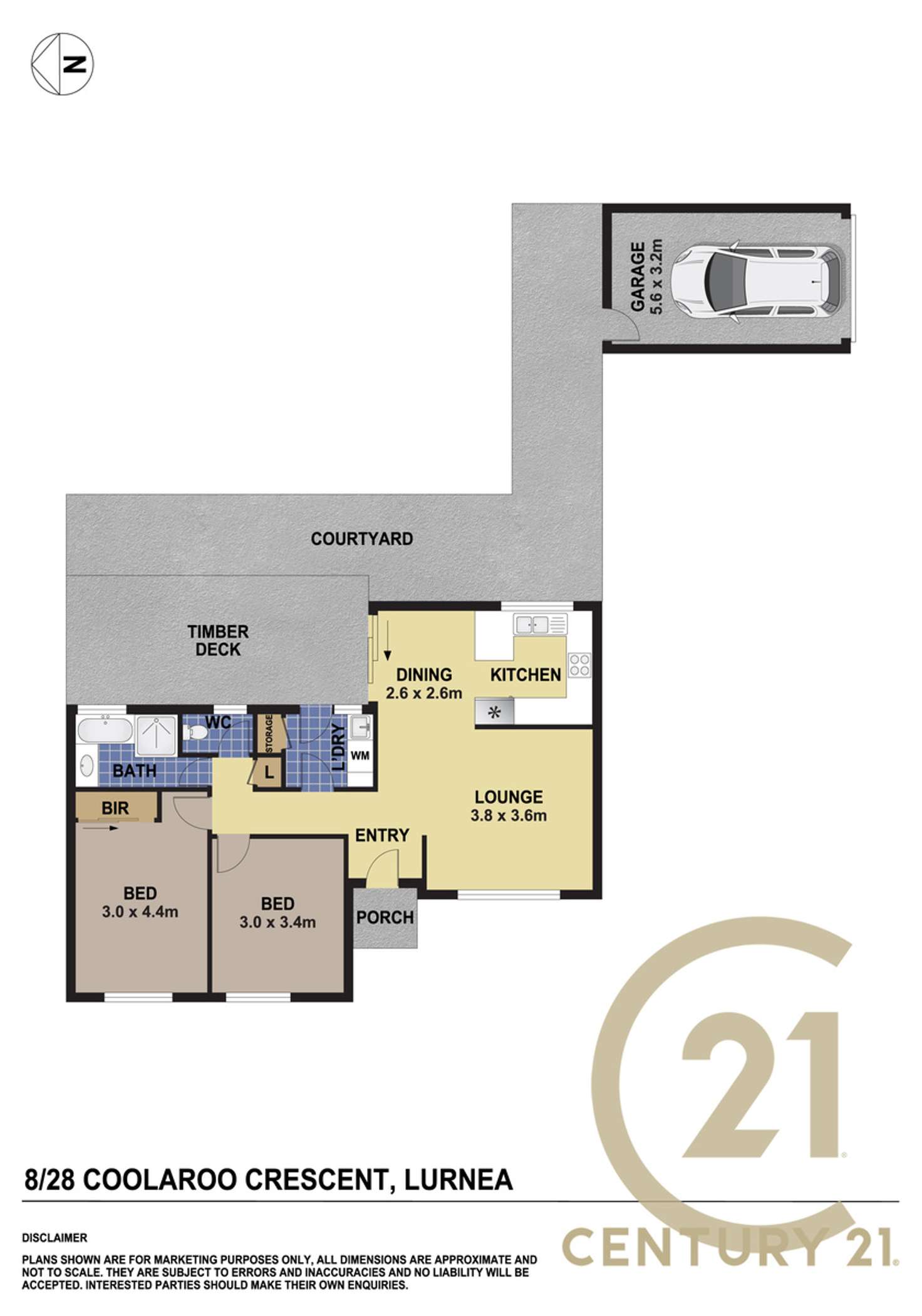 Floorplan of Homely villa listing, 8/28 Coolaroo Crescent, Lurnea NSW 2170