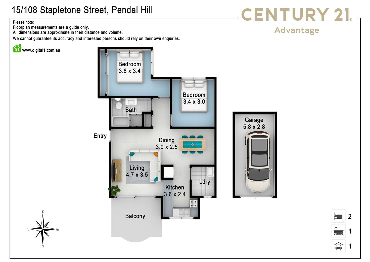 Floorplan of Homely apartment listing, 15/108-112 Stapleton Street, Pendle Hill NSW 2145