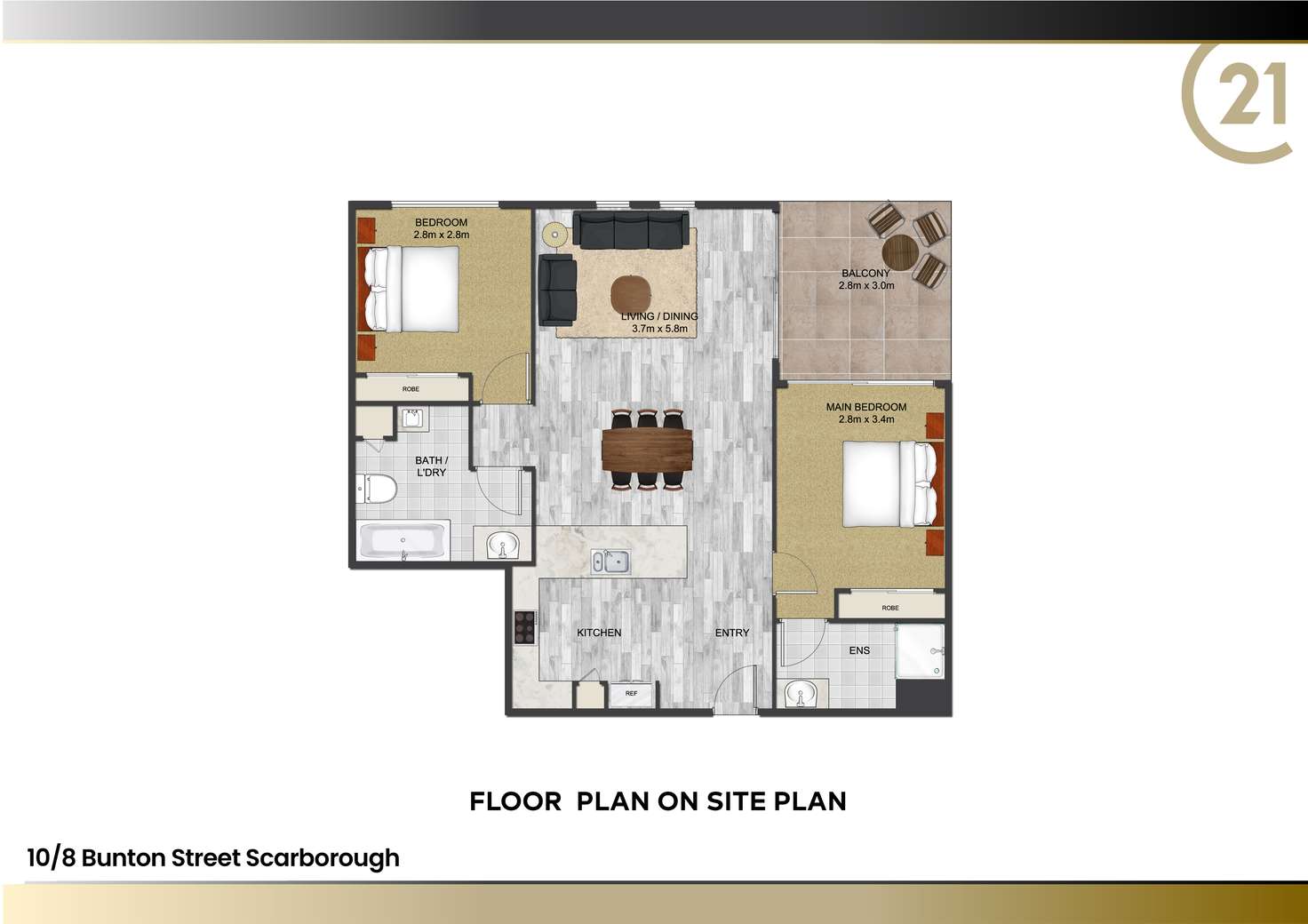 Floorplan of Homely unit listing, 10/8 Bunton Street, Scarborough QLD 4020