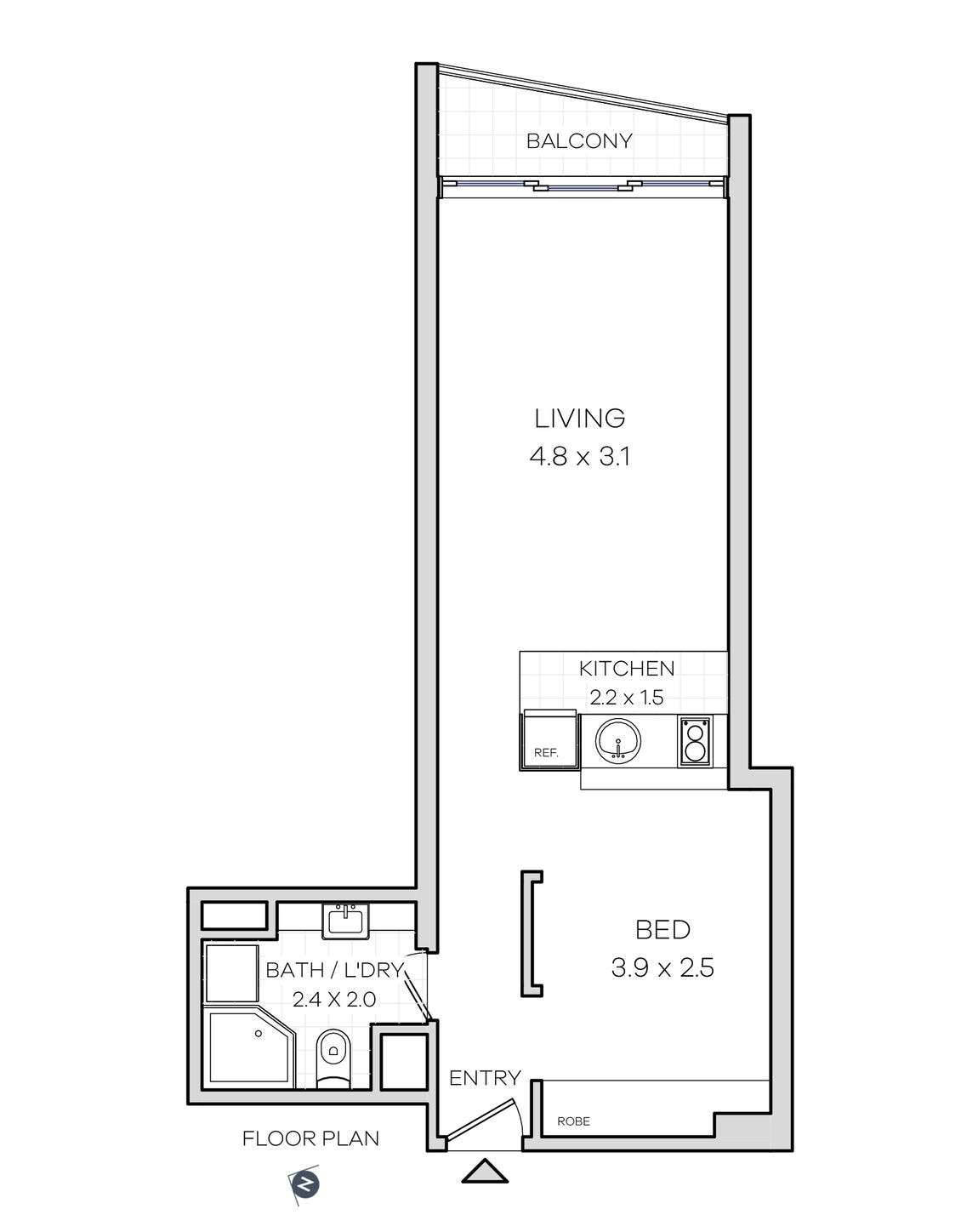 Floorplan of Homely apartment listing, 1513/1 Sergeants Lane, St Leonards NSW 2065