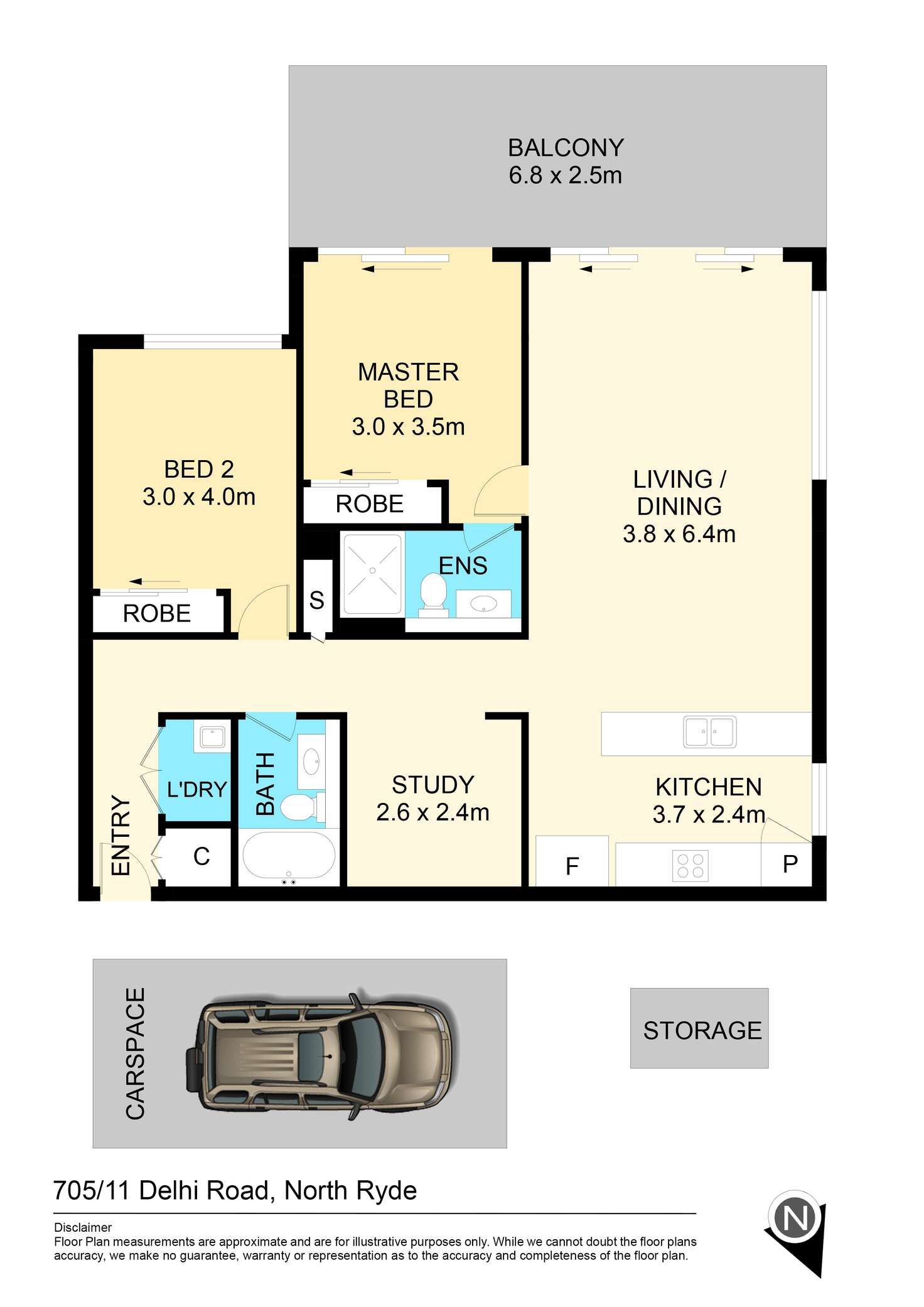 Floorplan of Homely apartment listing, 705/11 Delhi Road, North Ryde NSW 2113