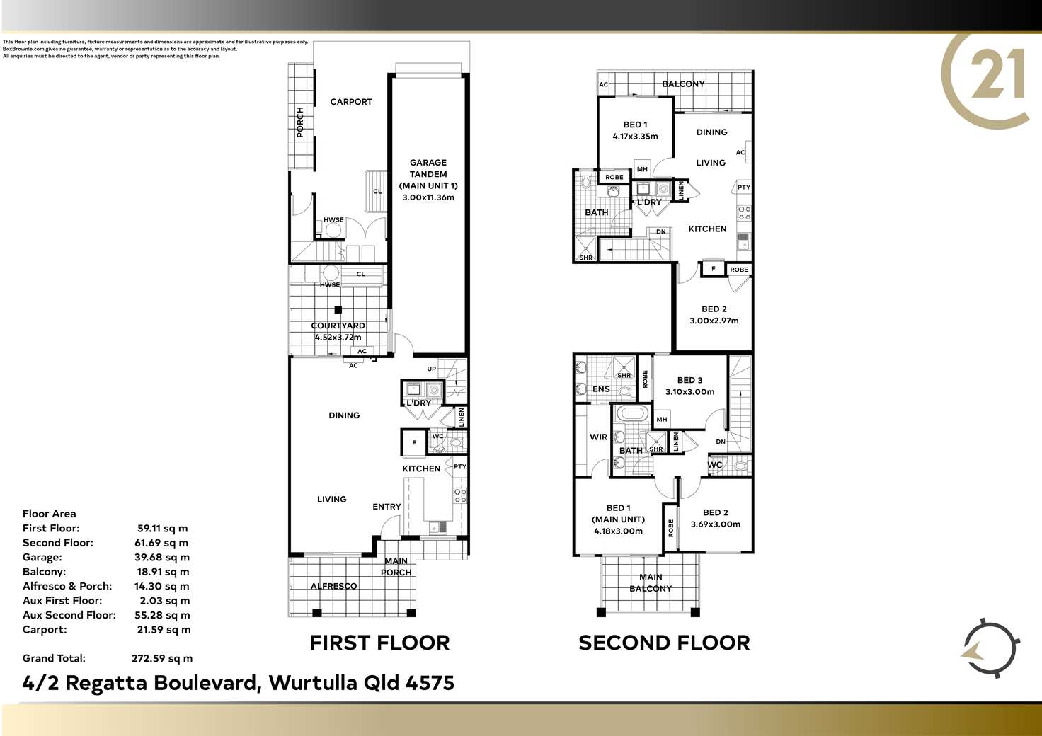 Floorplan of Homely townhouse listing, 4/2 Regatta Boulevard, Wurtulla QLD 4575