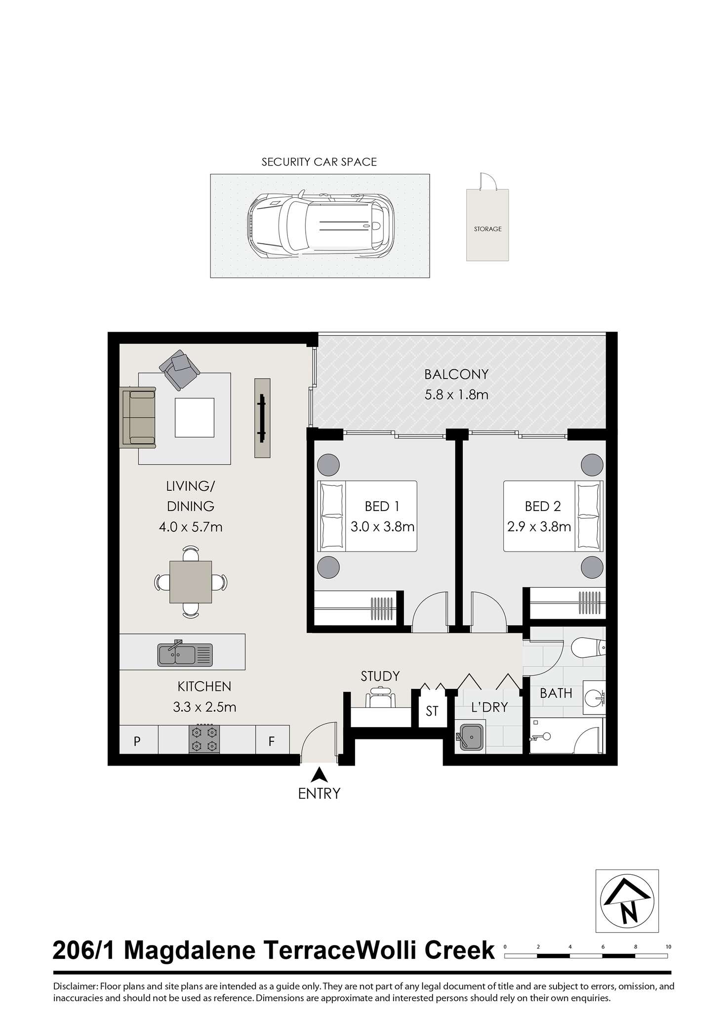 Floorplan of Homely apartment listing, 206/1 Magdalene Terrace, Wolli Creek NSW 2205