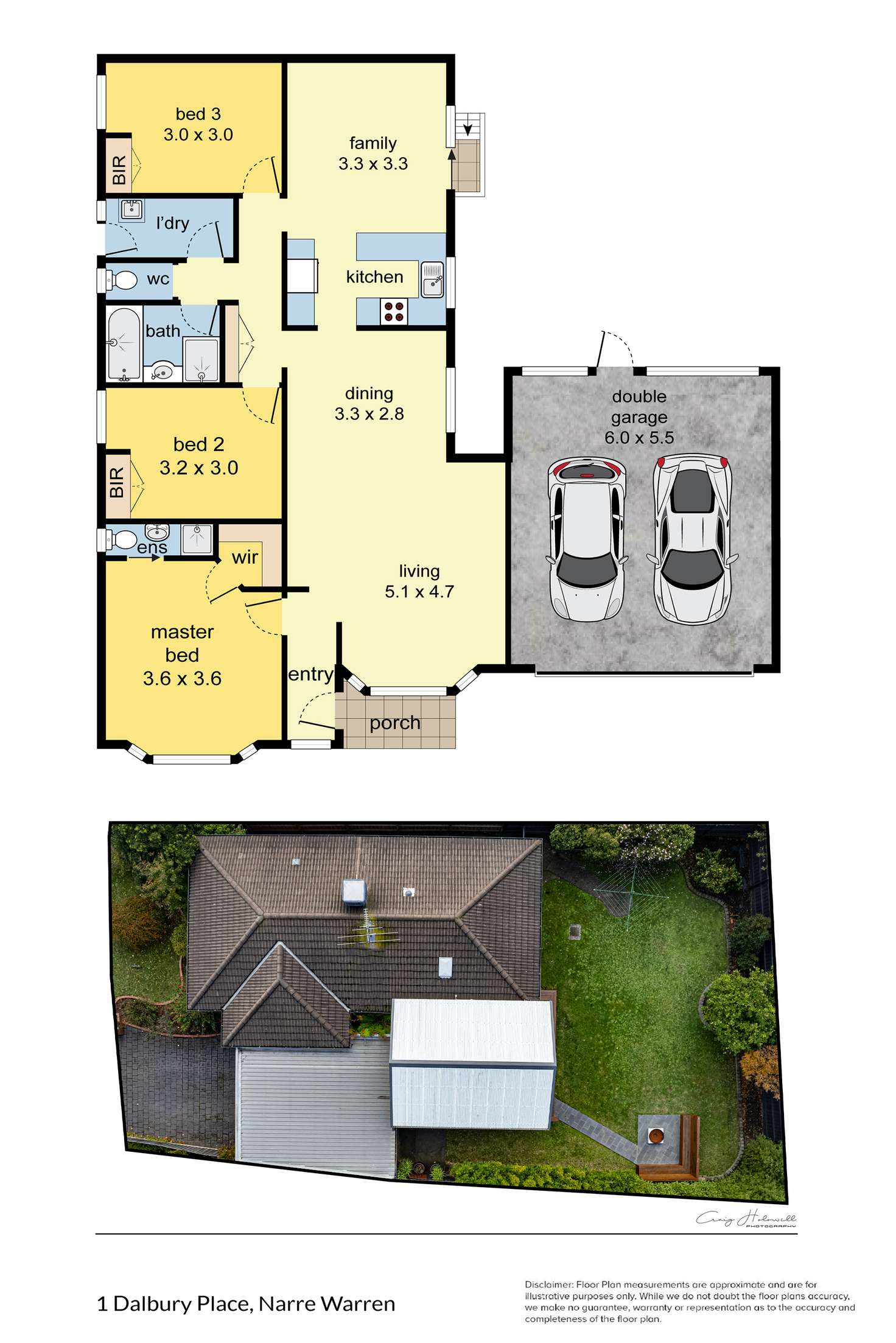 Floorplan of Homely house listing, 1 Dalbury Place, Narre Warren VIC 3805