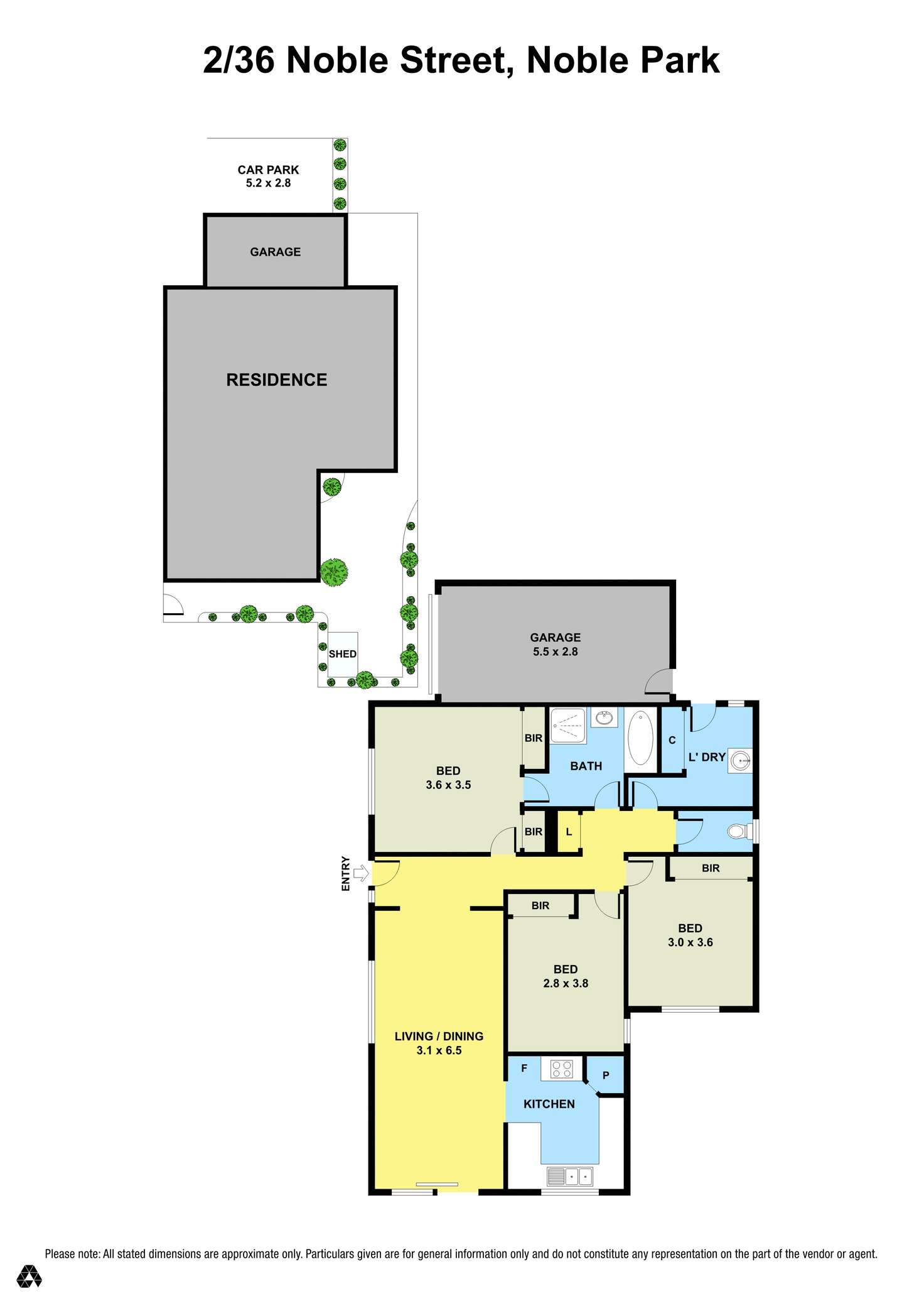 Floorplan of Homely unit listing, 2/36 Noble Street, Noble Park VIC 3174